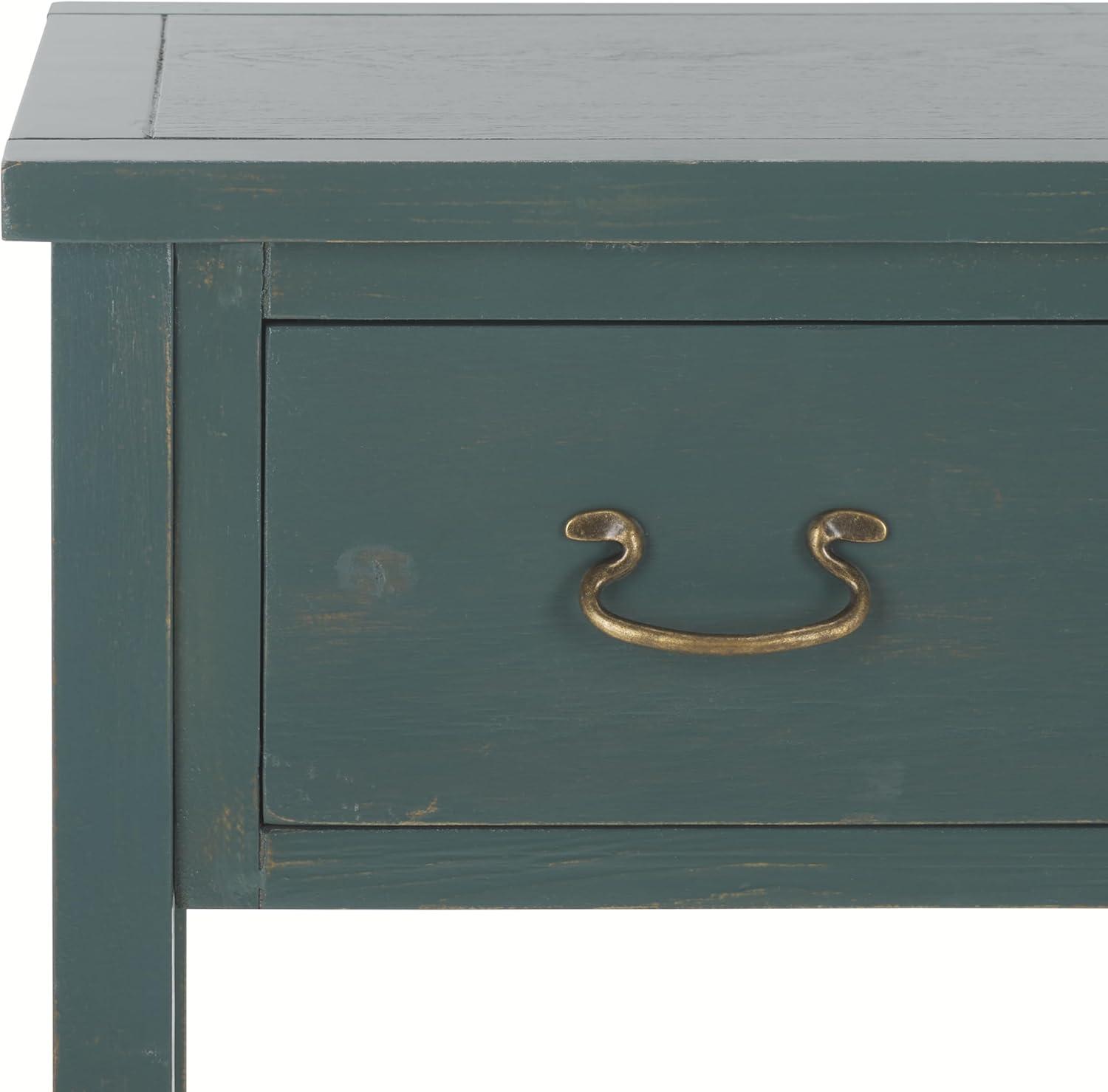 image:imageSAFAVIEH Home Collection Cindy White Console Table with Three Drawers French Farmhouse Storage Console Tapered Leg Design AMH6568CDark Teal