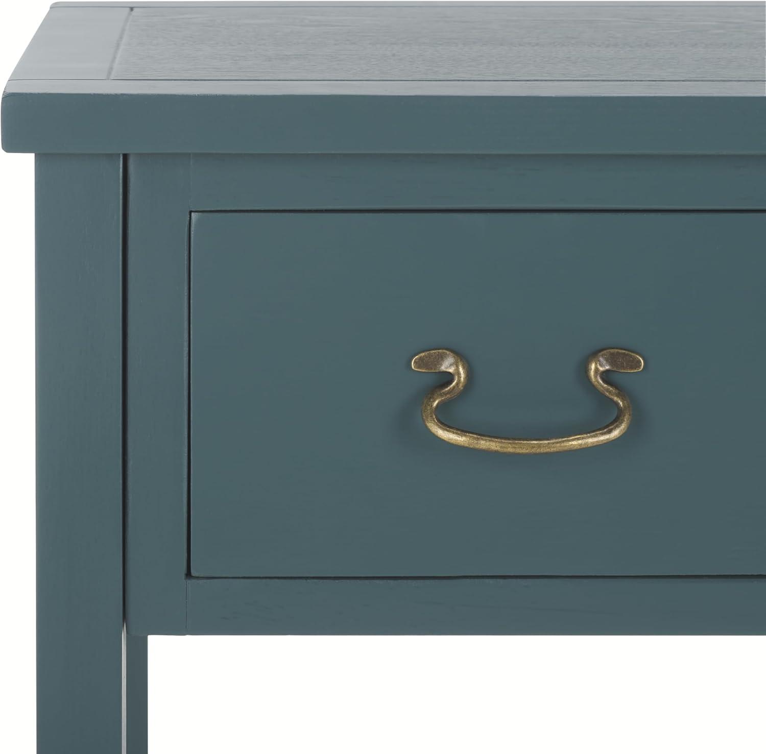 image:imageSAFAVIEH Home Collection Cindy White Console Table with Three Drawers French Farmhouse Storage Console Tapered Leg Design AMH6568CTeal
