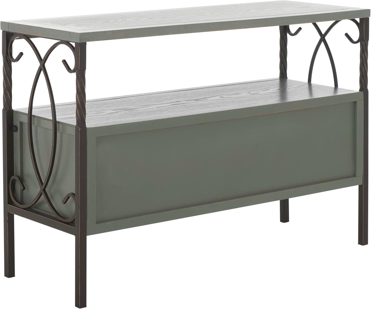 image:imageSAFAVIEH Home Collection Joshua Ash Grey 3Drawer Console Table with Shelf Wicker Front Storage Drawers FarmhouseInspired Accent Console for Entryway or Living Room AMH6532BAsh Grey