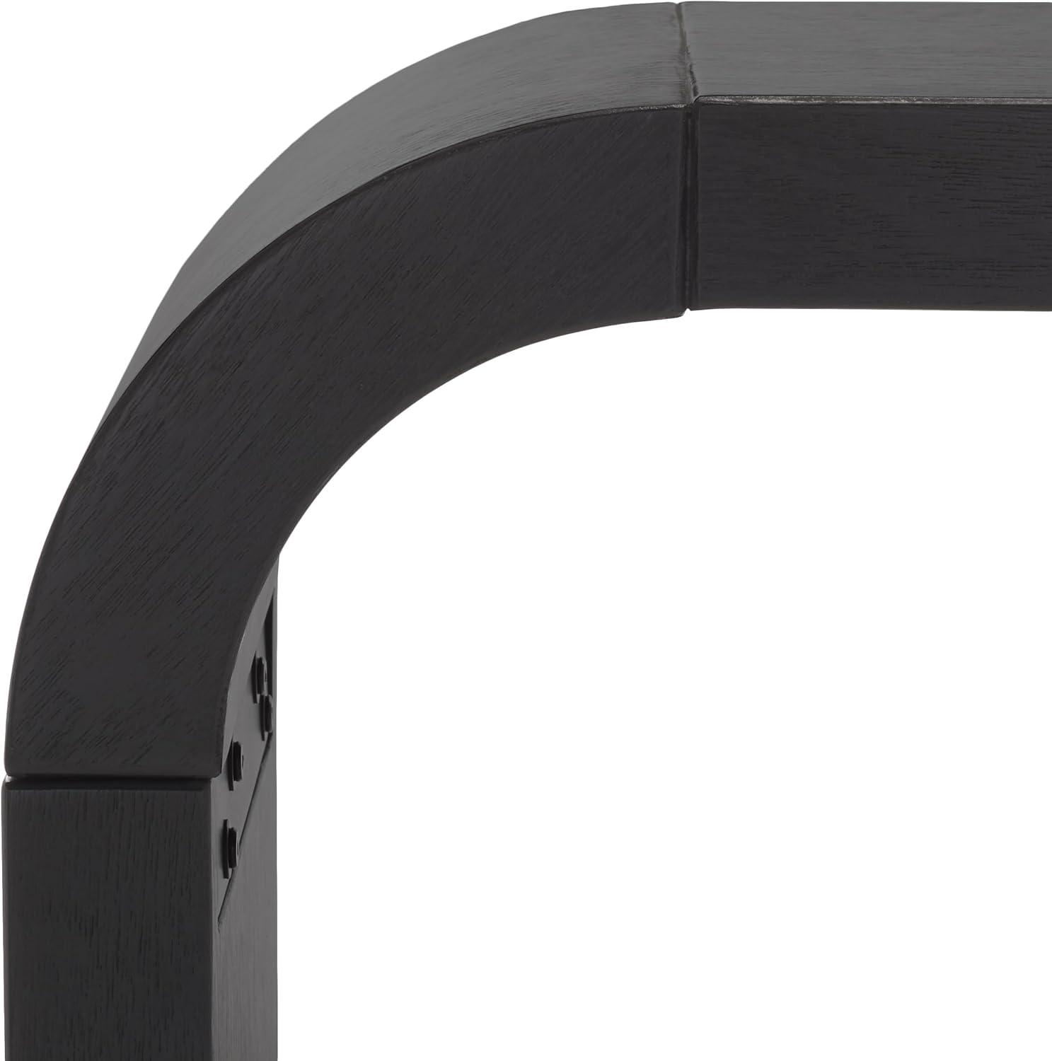 image:imageSAFAVIEH Home Collection Liasonya Modern Natural Brown Waterfall Curved Console TableBlack