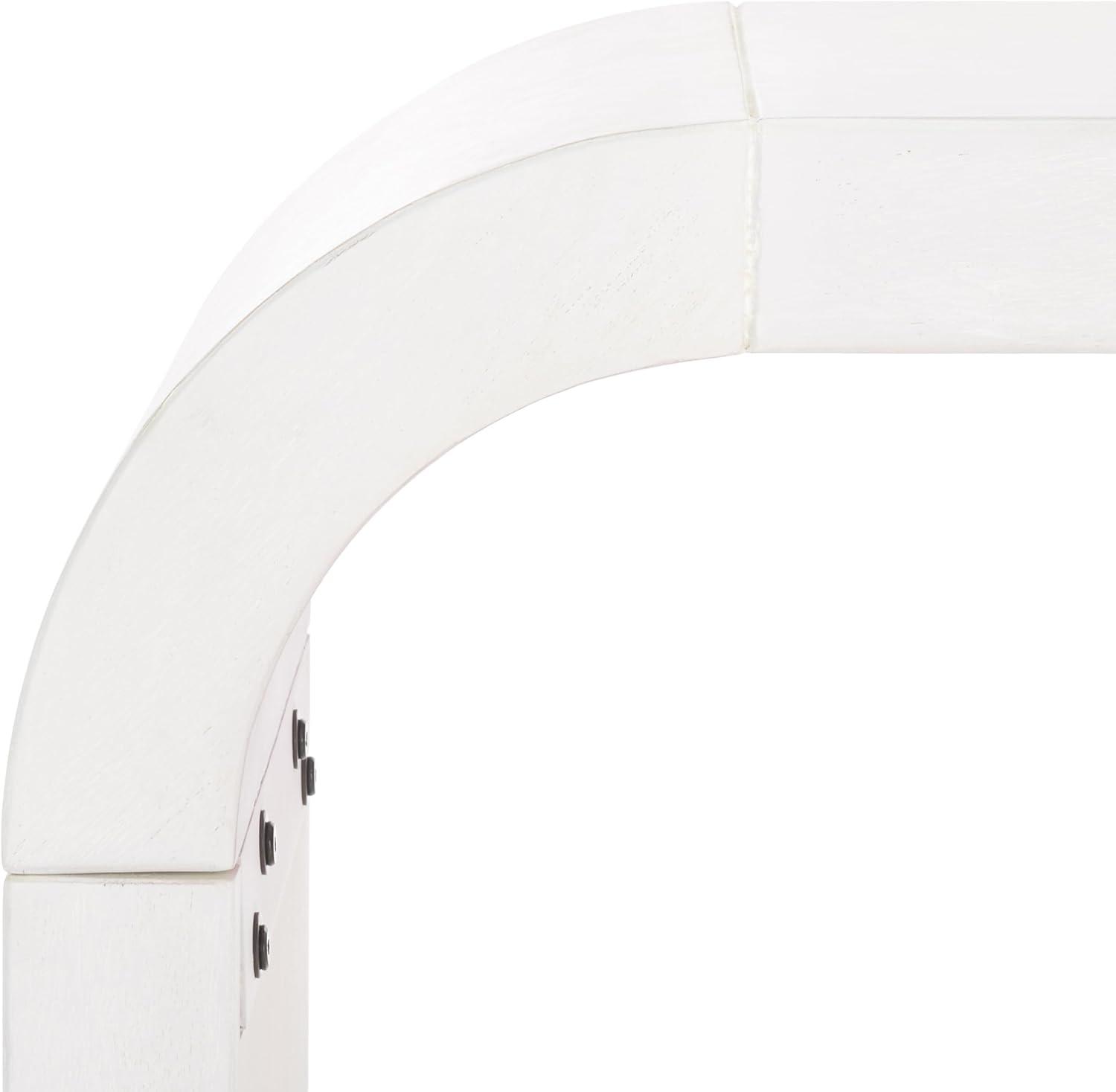 image:imageSAFAVIEH Home Collection Liasonya Modern Natural Brown Waterfall Curved Console TableWhite Washed