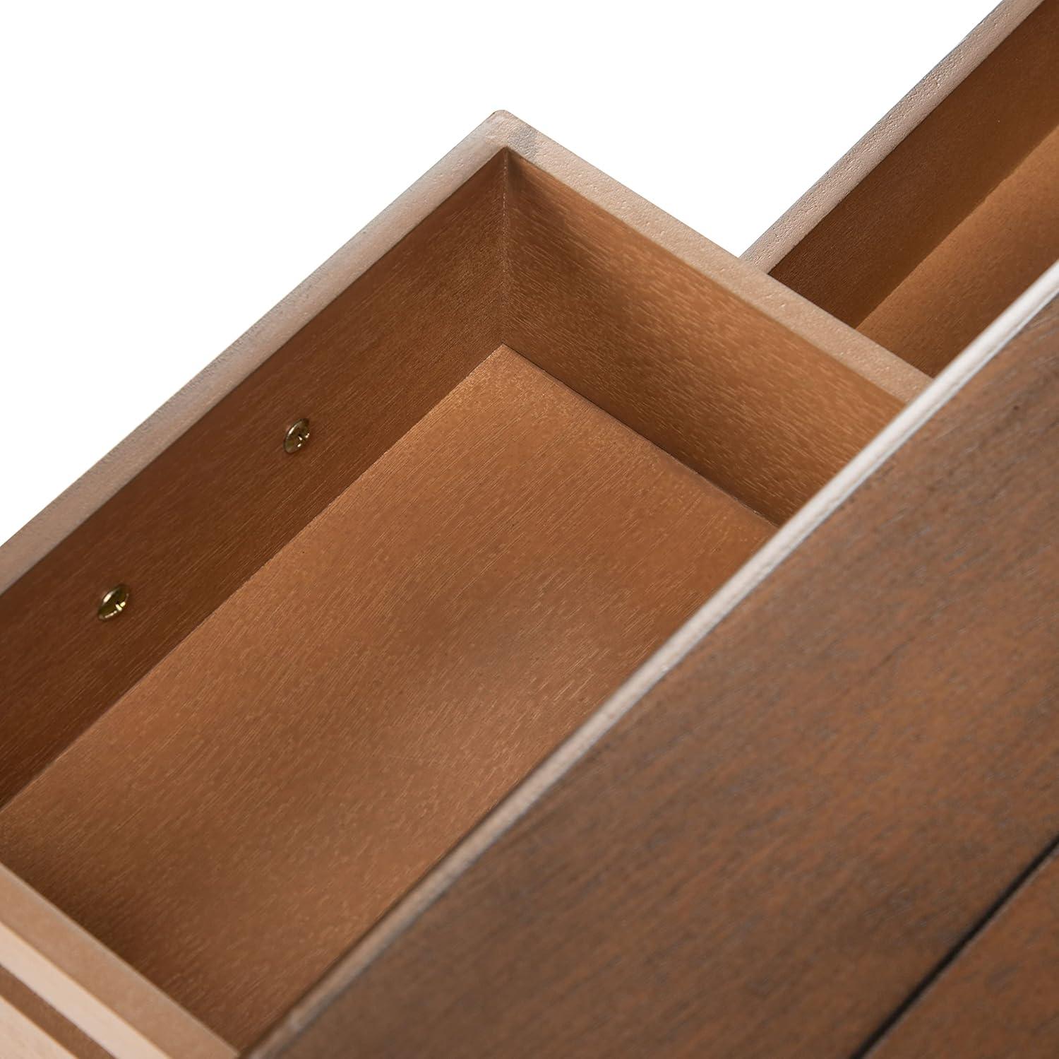 image:imageSAFAVIEH Home Collection Primrose Greige Console Table with Three Drawers amp Shelf Classic Contemporary Storage Console Compact Entryway Design CNS5707DBrown