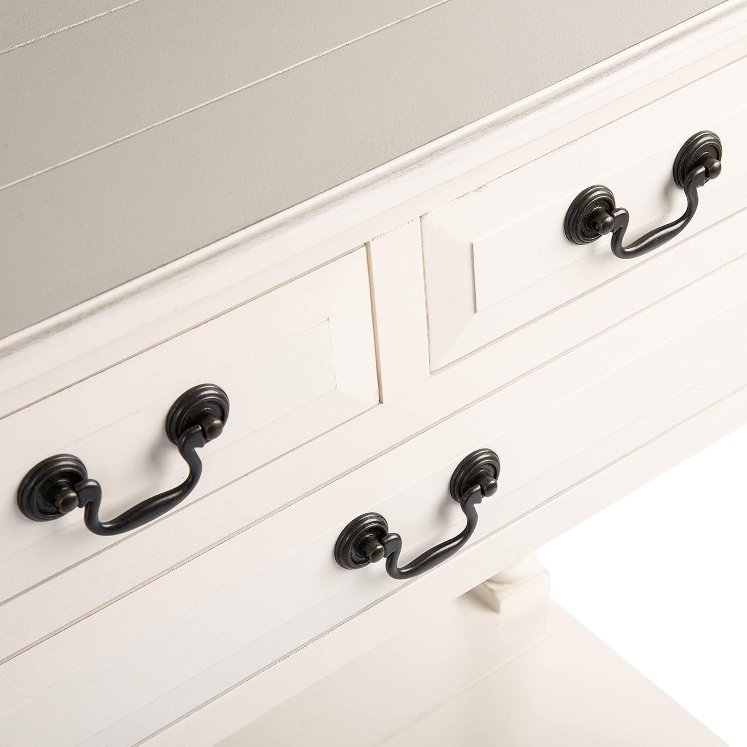 image:imageSAFAVIEH Home Collection Primrose Greige Console Table with Three Drawers amp Shelf Classic Contemporary Storage Console Compact Entryway Design CNS5707DDistressed White