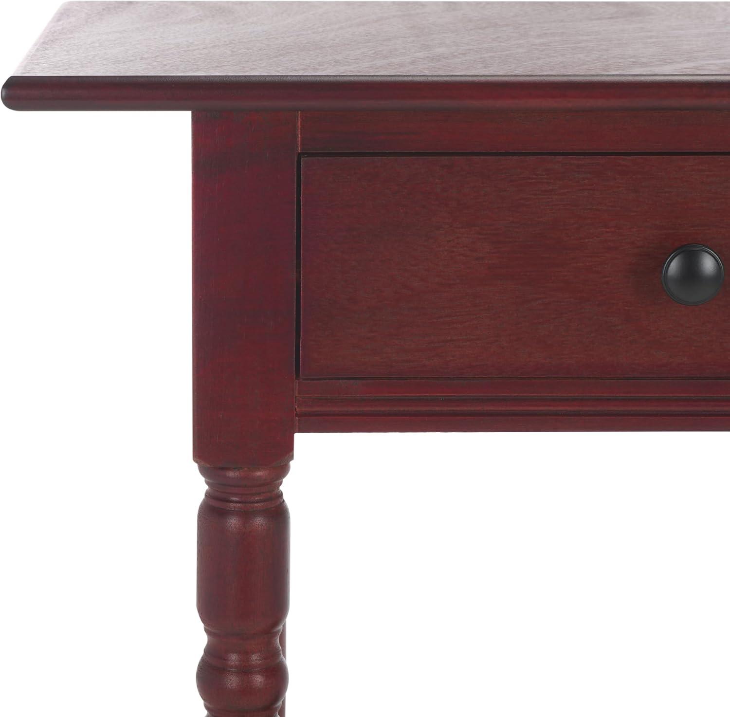 image:imageSAFAVIEH Home Collection Rosemary Vintage Grey Console Table with Drawers amp Shelf Classic Contemporary Storage Console Turned Leg Design AMH5705ADark Cherry