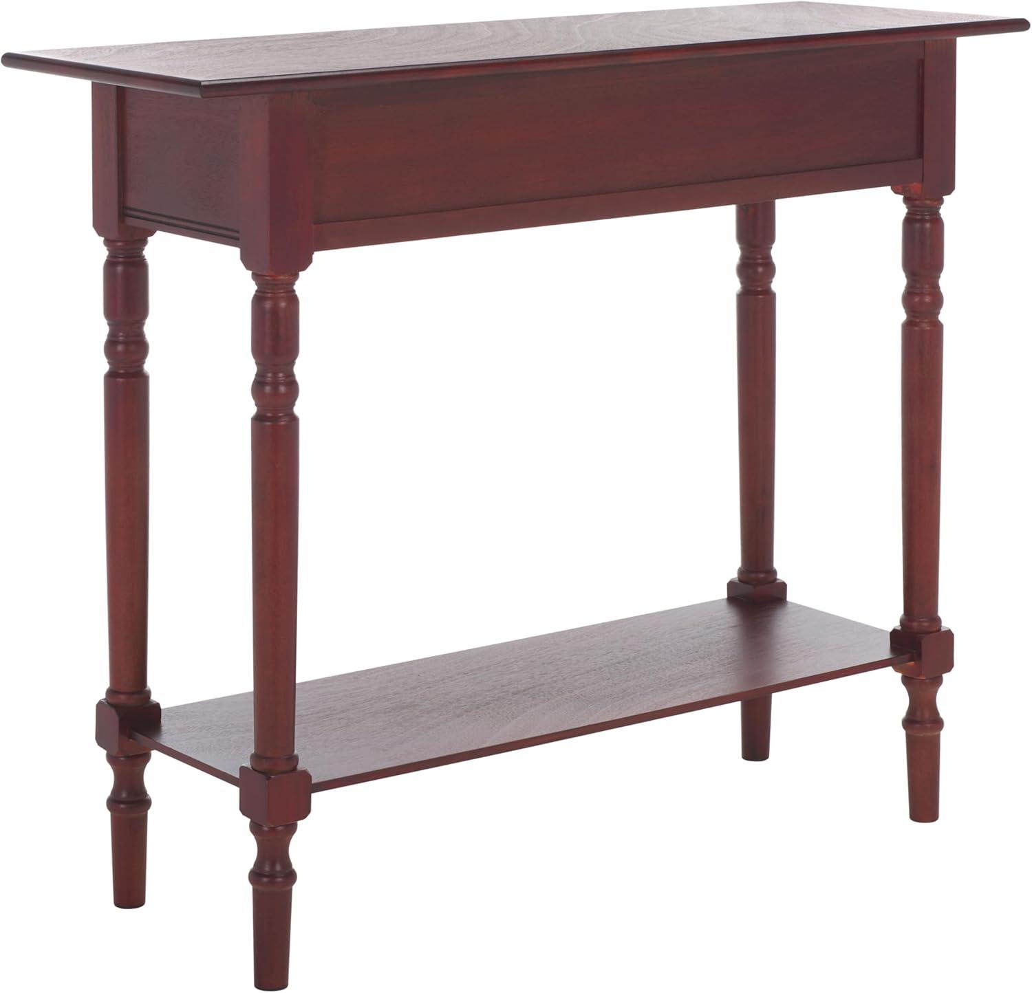 image:imageSAFAVIEH Home Collection Rosemary Vintage Grey Console Table with Drawers amp Shelf Classic Contemporary Storage Console Turned Leg Design AMH5705ADark Cherry