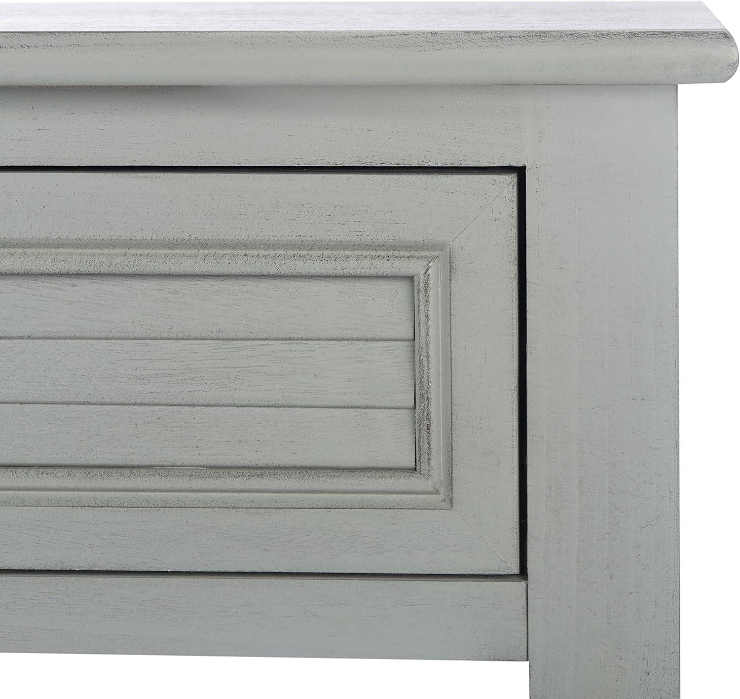 image:imageSAFAVIEH Home Collection Tate Distressed White 2Drawer Console Table with Shelf Turned Leg Farmhouse Accent Console for Entryway or Living Room CNS5720ADistressed Grey