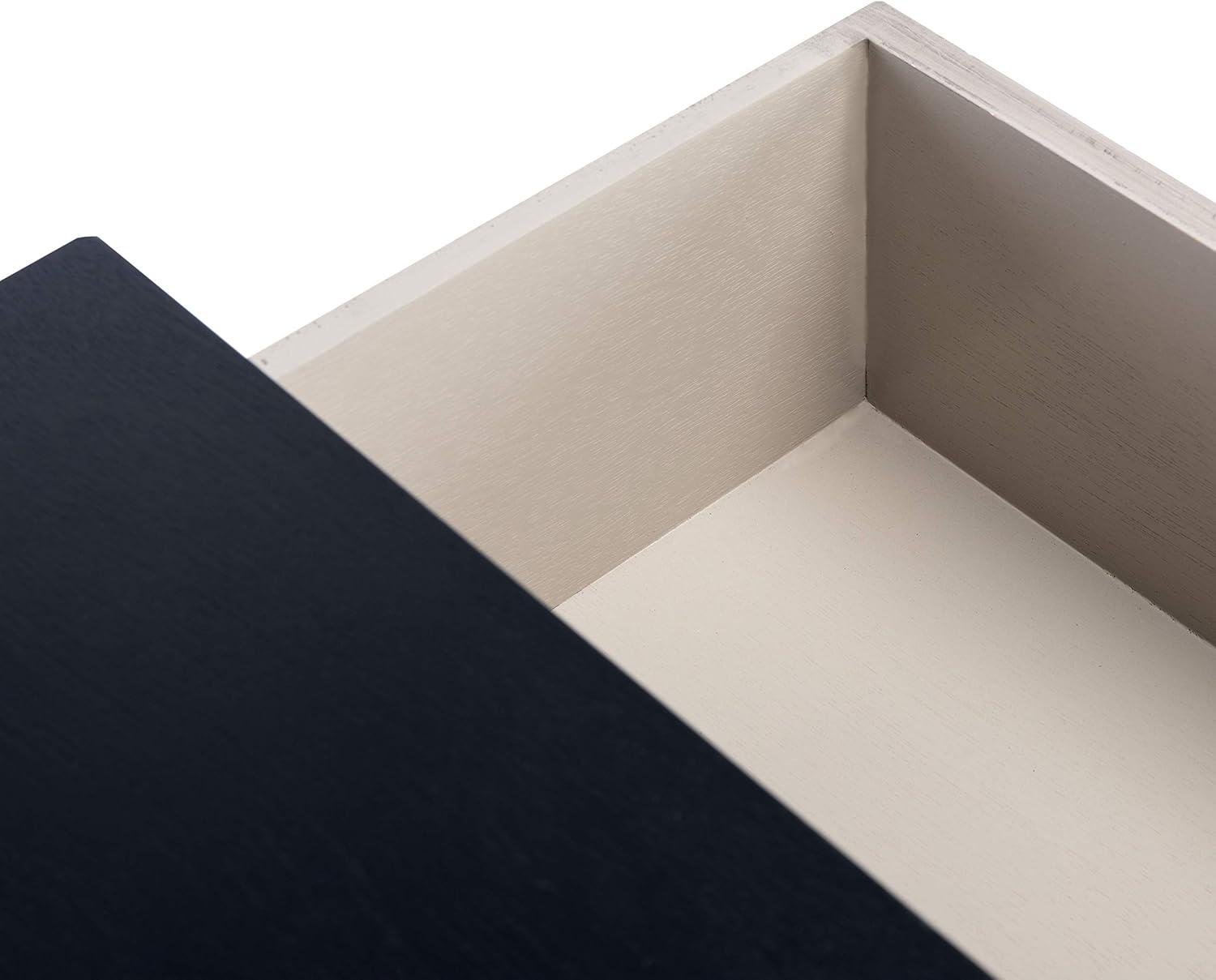image:imageSAFAVIEH Home Collection Ajana Distressed White 2Drawer Console TableBlack Greige