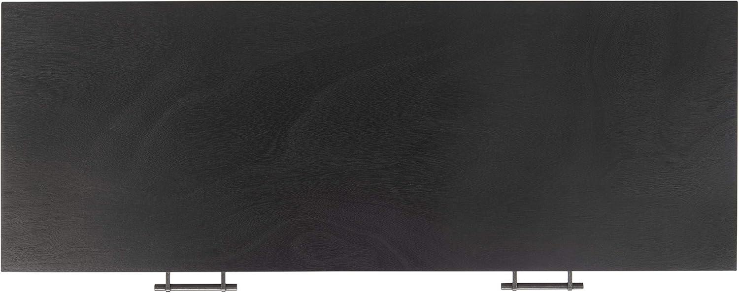 image:imageSAFAVIEH Home Collection Ajana Distressed White 2Drawer Console TableBlack Greige
