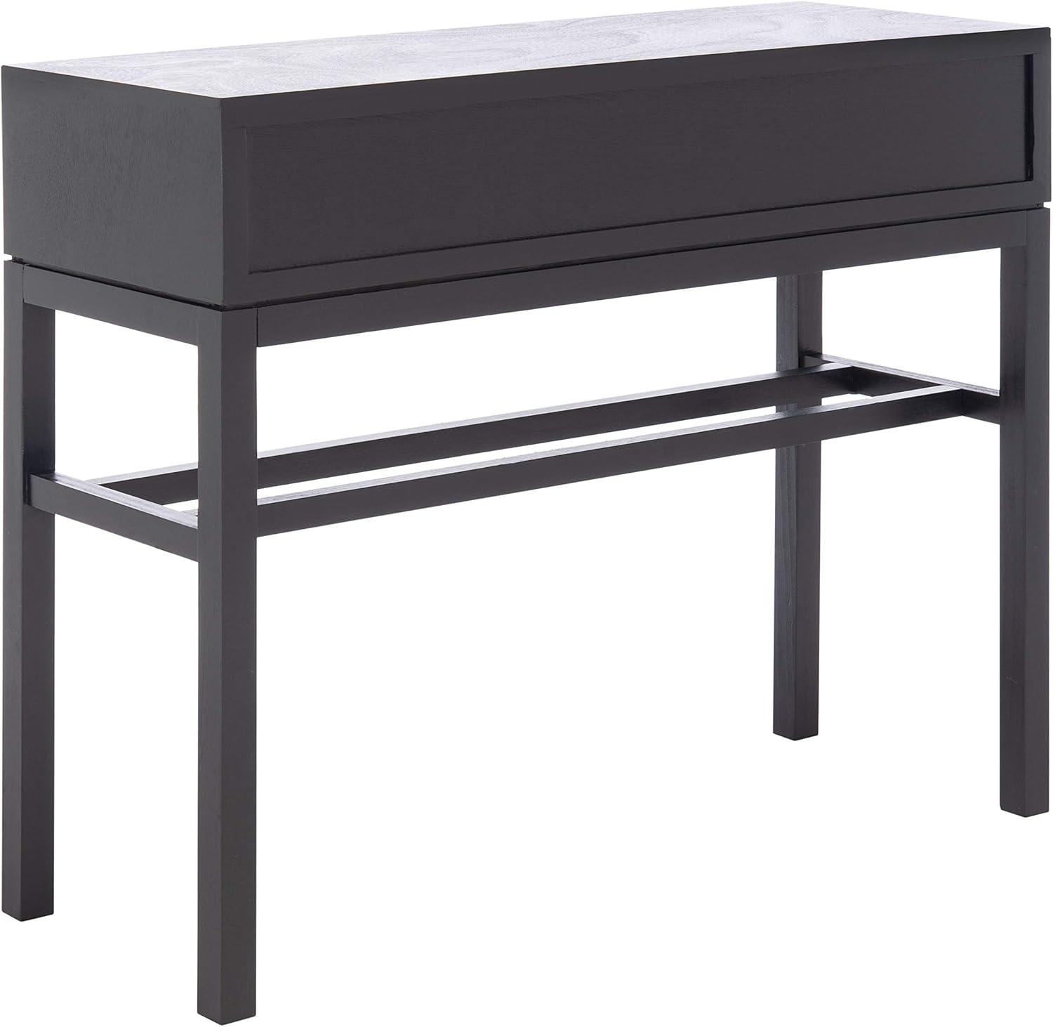 image:imageSAFAVIEH Home Collection Ajana Distressed White 2Drawer Console TableBlack Greige