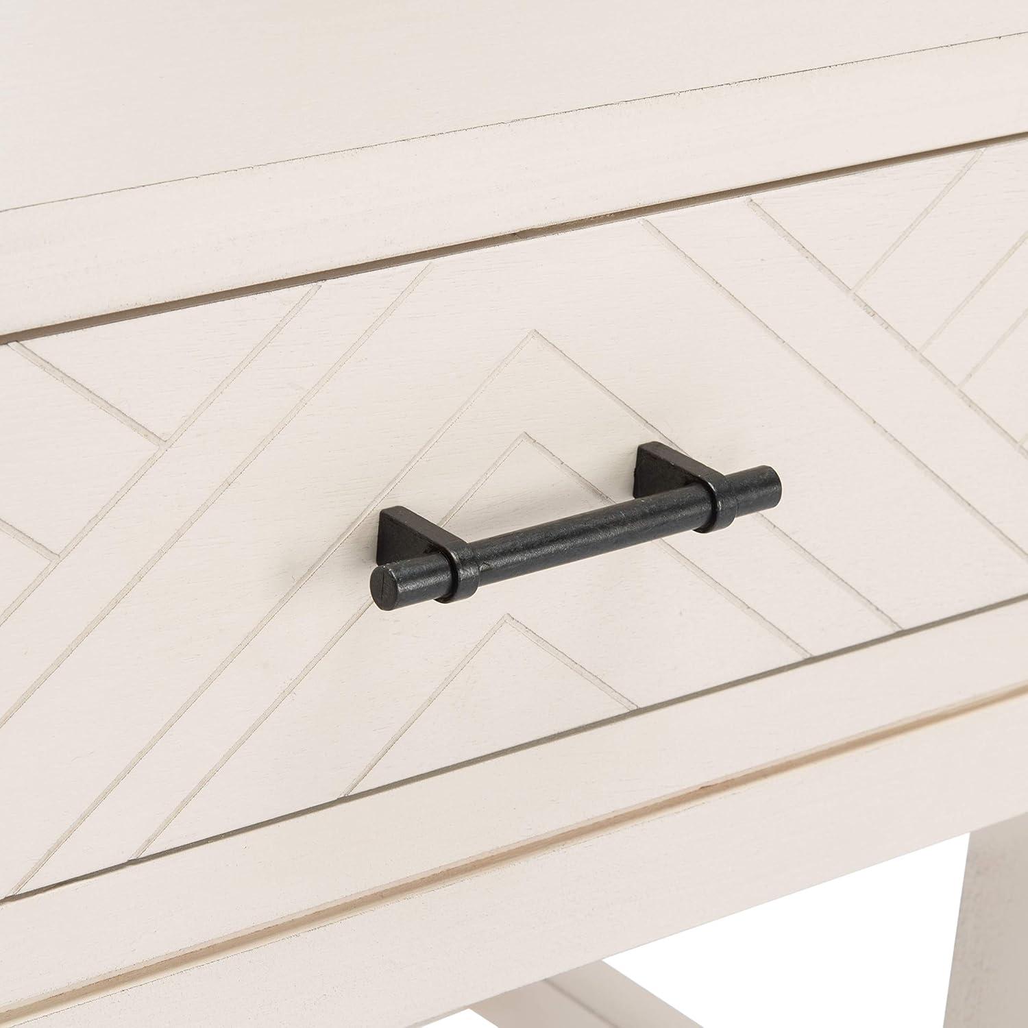 image:imageSAFAVIEH Home Collection Ajana Distressed White 2Drawer Console TableDistressed White