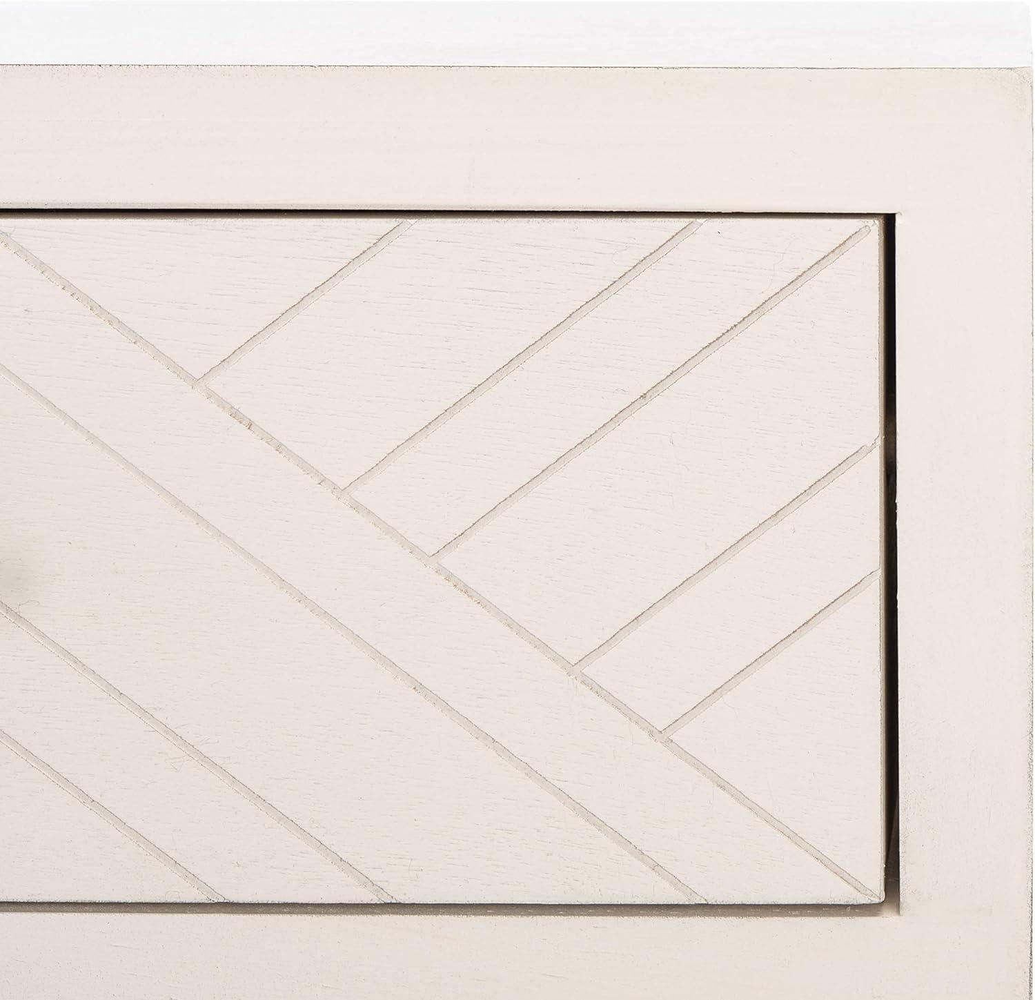 image:imageSAFAVIEH Home Collection Ajana Distressed White 2Drawer Console TableDistressed White
