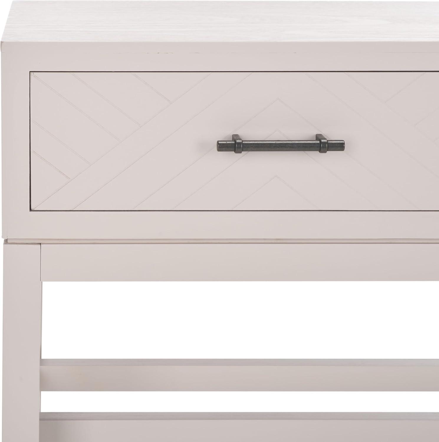 image:imageSAFAVIEH Home Collection Ajana Distressed White 2Drawer Console TableSummer Grey