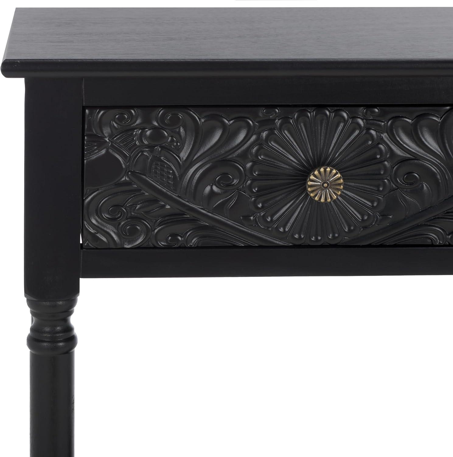 image:imageSAFAVIEH Home Collection Josie Greige 2Drawer Console TableBlack