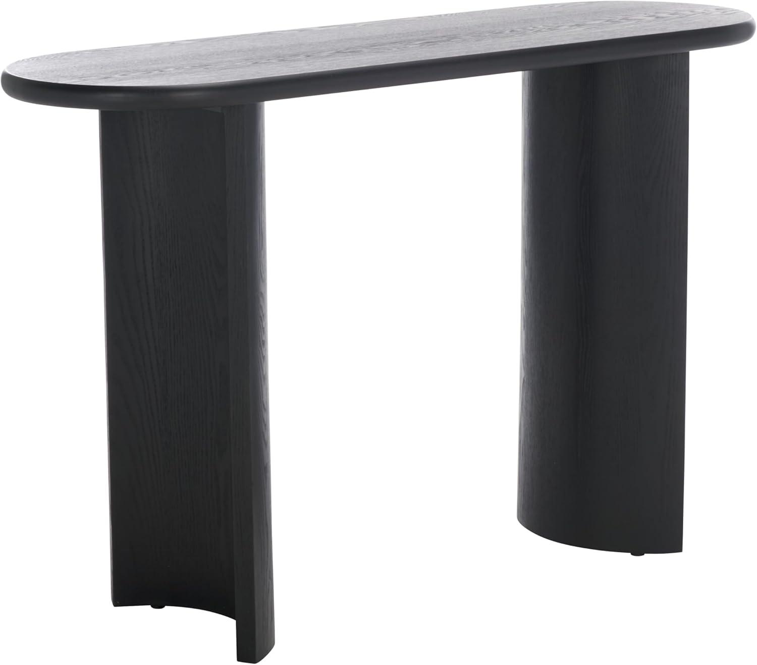 image:imageSAFAVIEH Home Collection Koka Walnut Brown Oval Top Console Table Fully AssembledBlack