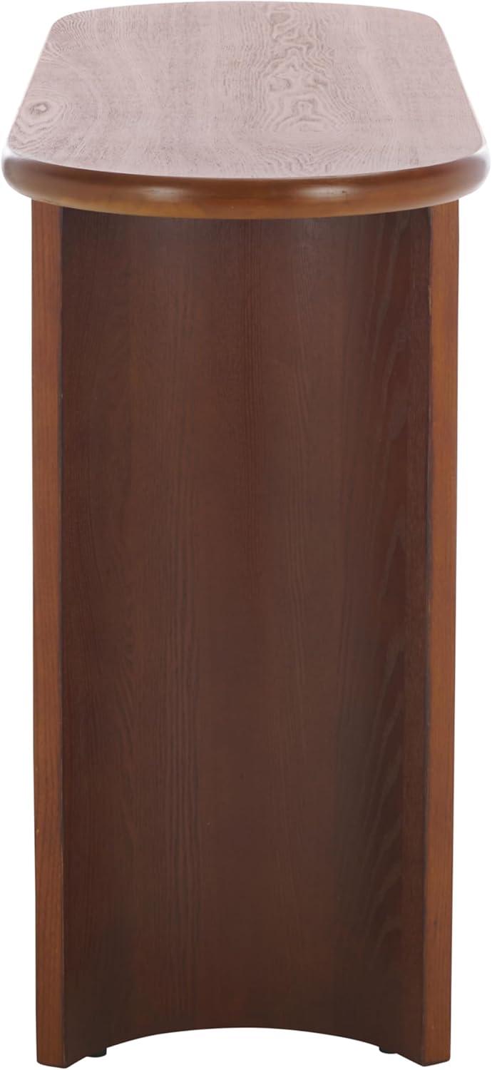 image:imageSAFAVIEH Home Collection Koka Walnut Brown Oval Top Console Table Fully AssembledWalnut