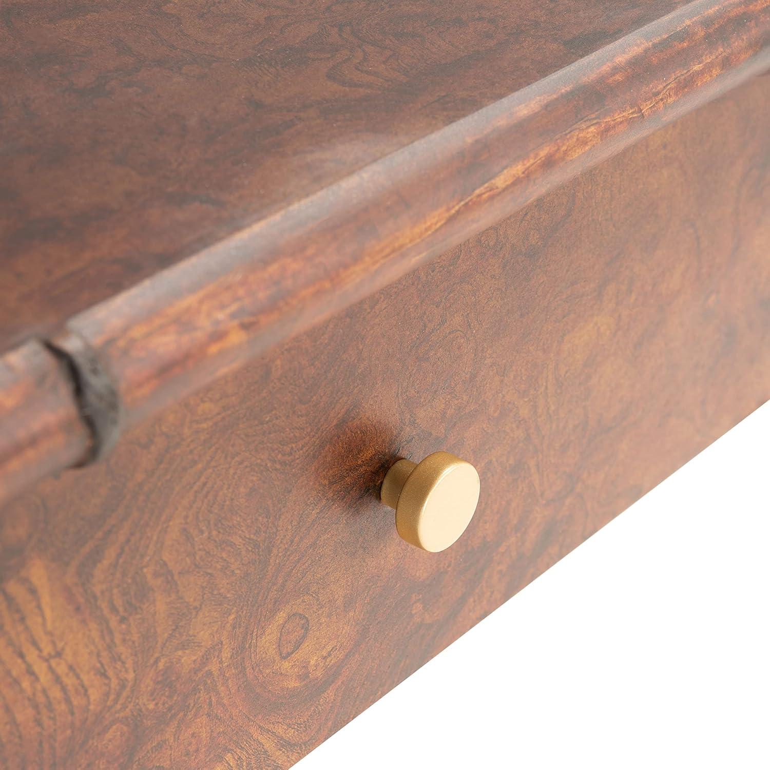 image:imageSAFAVIEH Home Collection Tudor Dark BrownGold 2Drawer Lower Shelf Console Table Fully Assembled