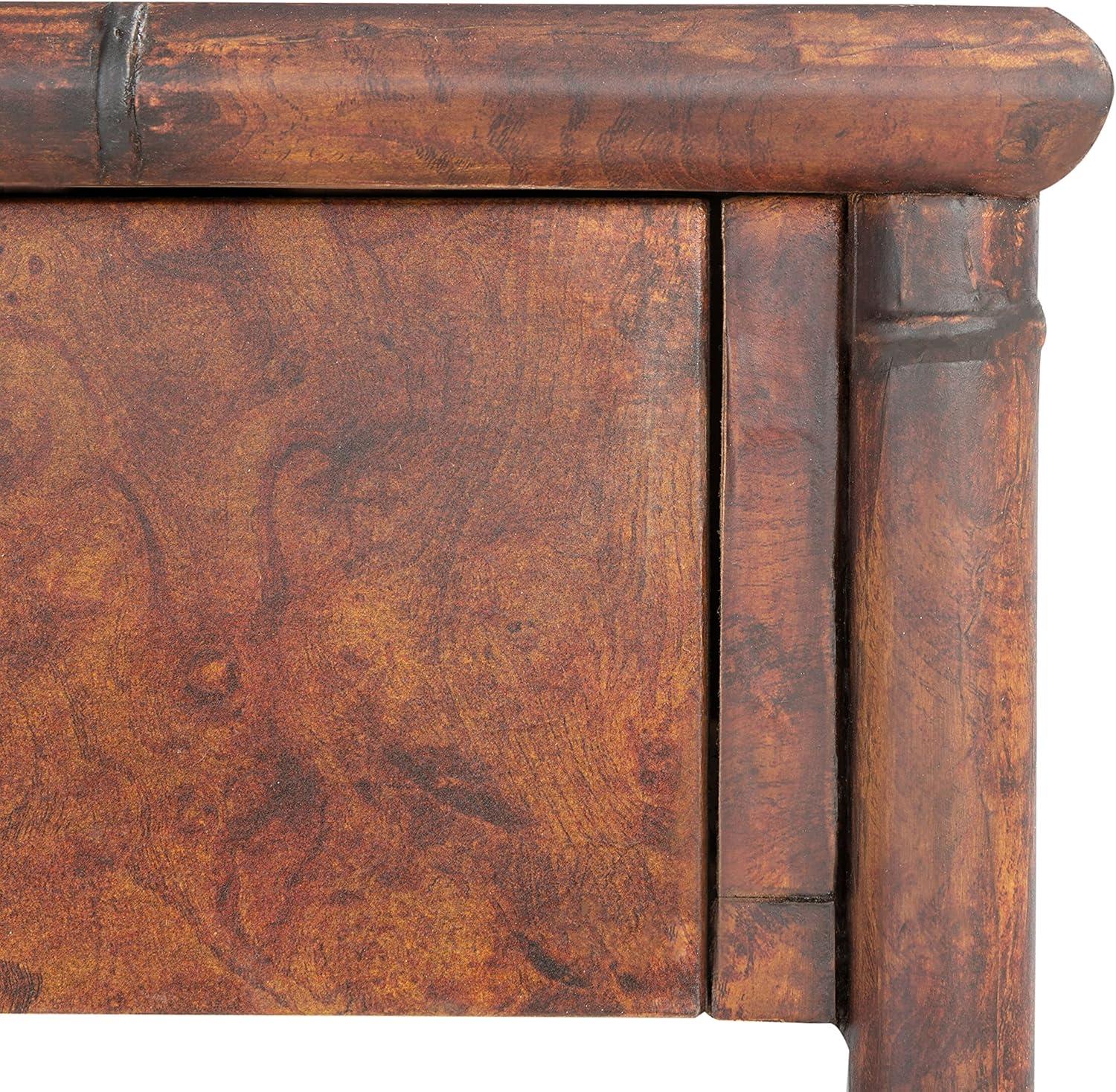 image:imageSAFAVIEH Home Collection Tudor Dark BrownGold 2Drawer Lower Shelf Console Table Fully Assembled