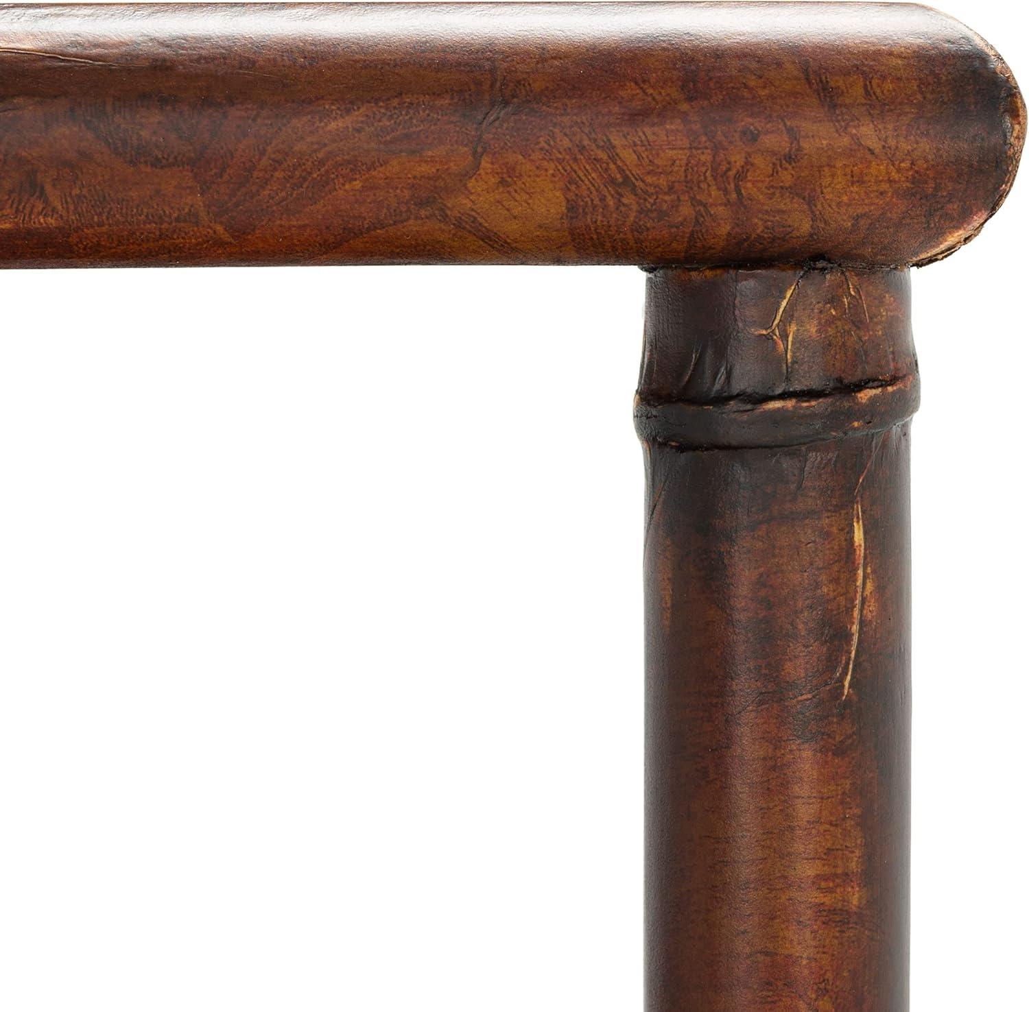 image:imageSAFAVIEH Home Collection Tudor Dark BrownGold 3Shelf Console Table Fully Assembled