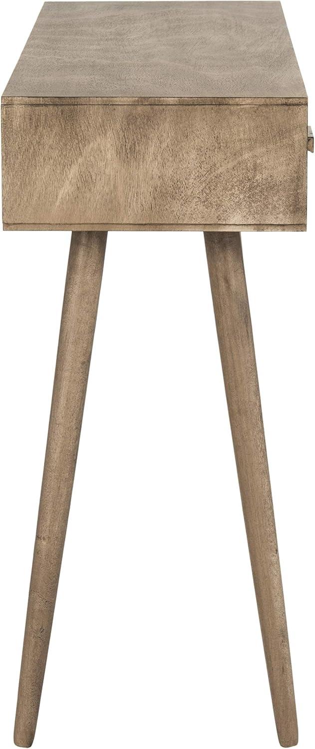image:imageSafavieh Home Albus MidCentury Modern Antique White 3drawer Console TableChocolate