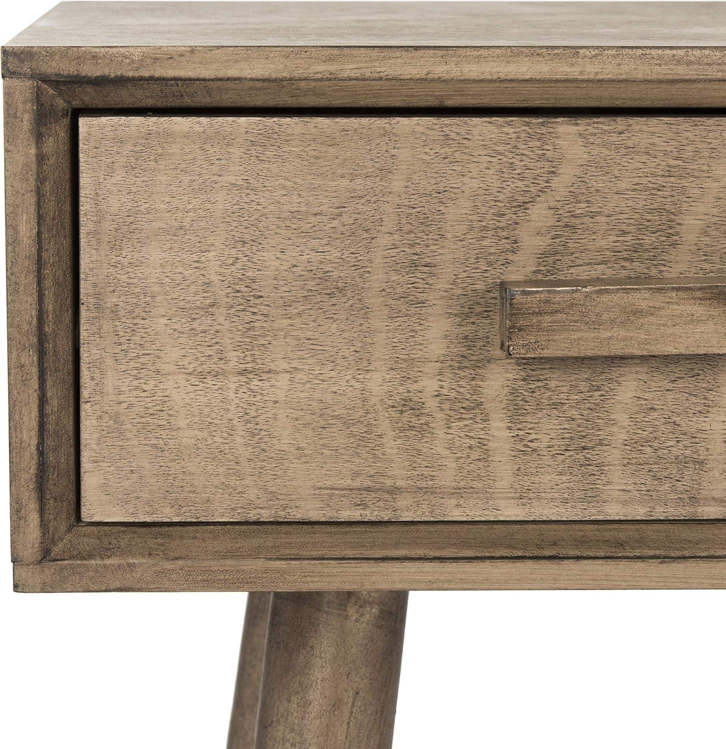 image:imageSafavieh Home Albus MidCentury Modern Antique White 3drawer Console TableChocolate