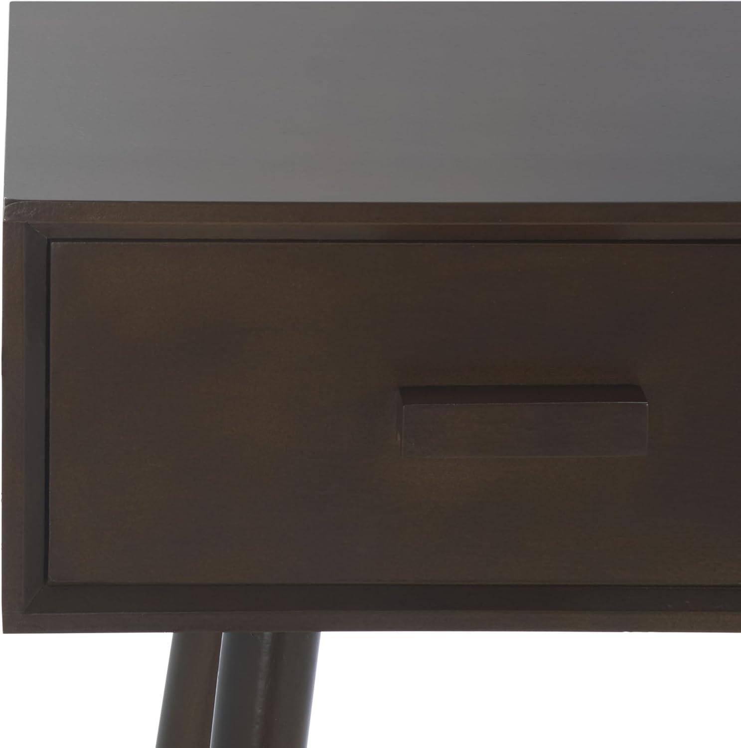 image:imageSafavieh Home Albus MidCentury Modern Antique White 3drawer Console TableDark Chocolate
