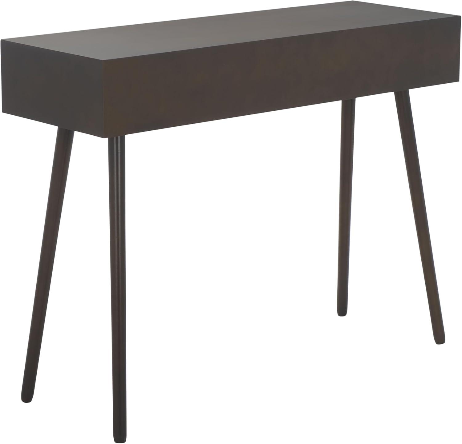 image:imageSafavieh Home Albus MidCentury Modern Antique White 3drawer Console TableDark Chocolate