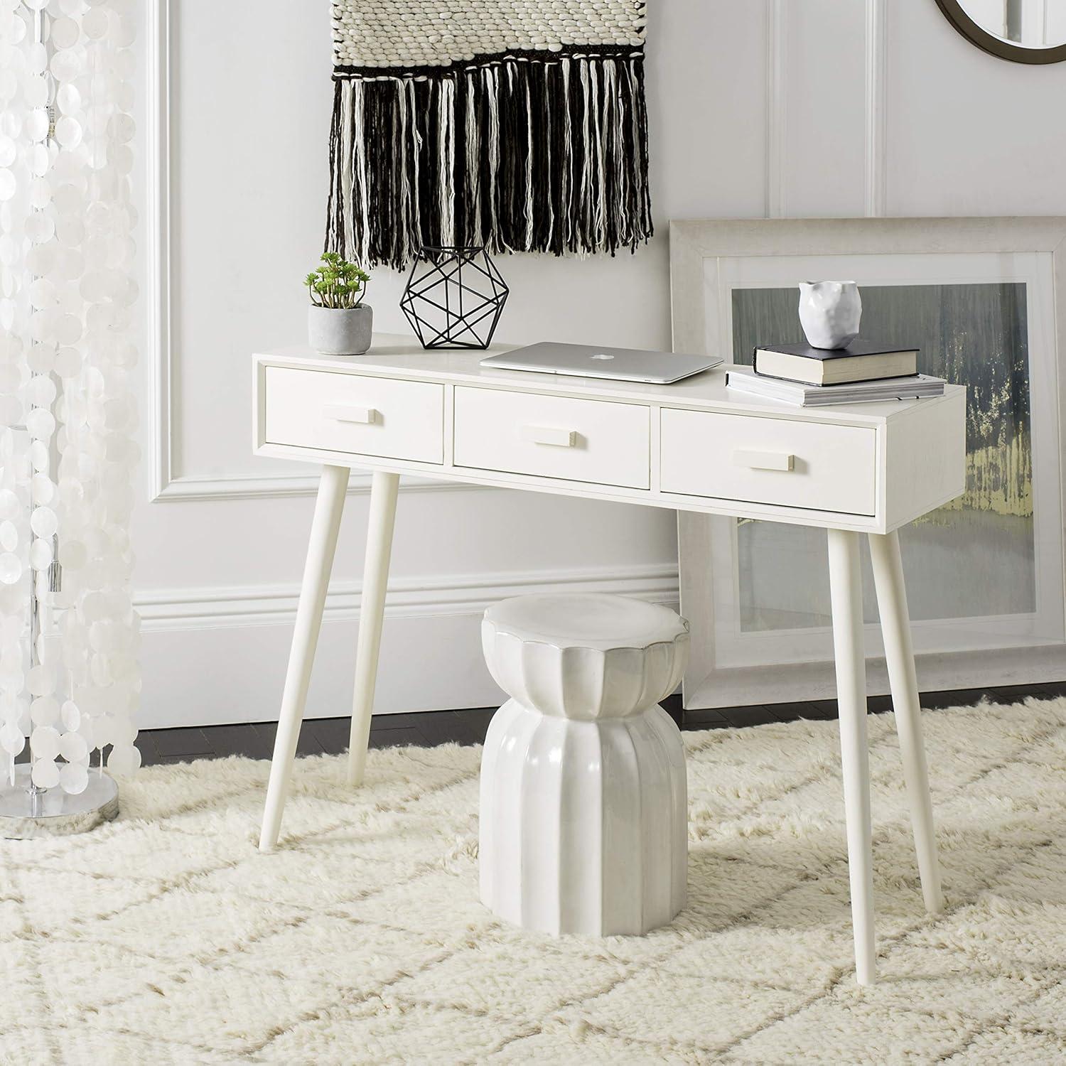 image:imageSafavieh Home Albus MidCentury Modern Antique White 3drawer Console TableVintage White