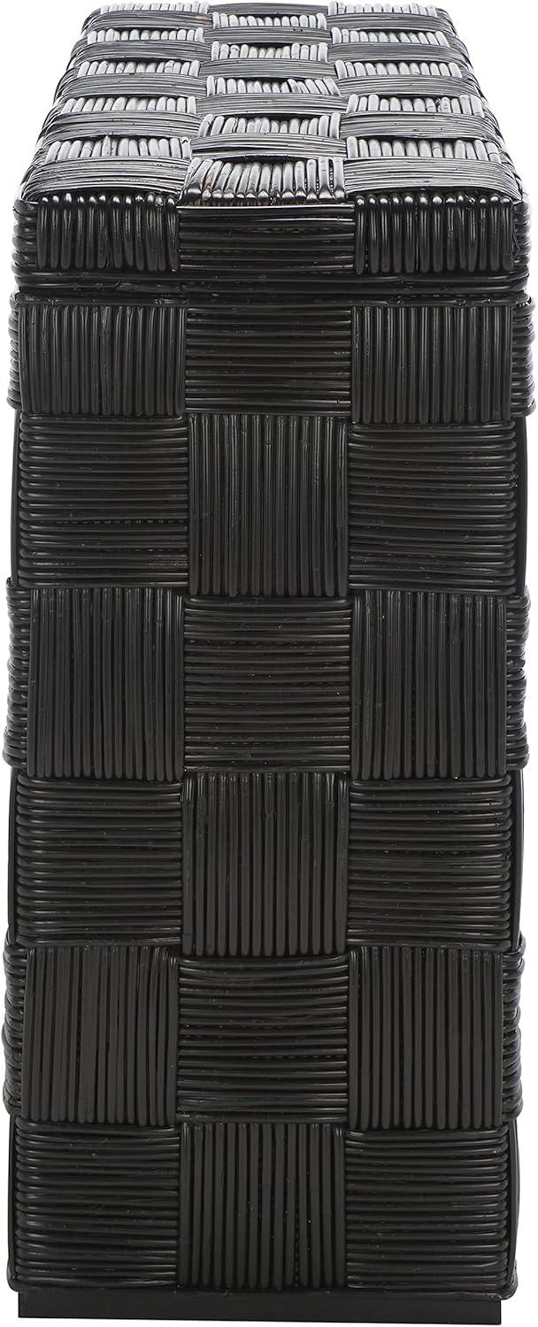 image:imageSafavieh Home Collection Adkin White Rattan Console TableBlack