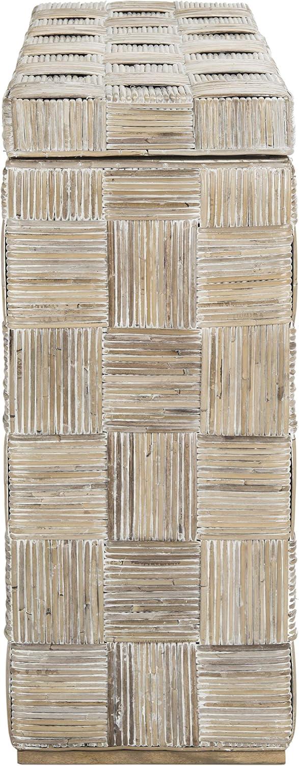 image:imageSafavieh Home Collection Adkin White Rattan Console TableWhite Washed