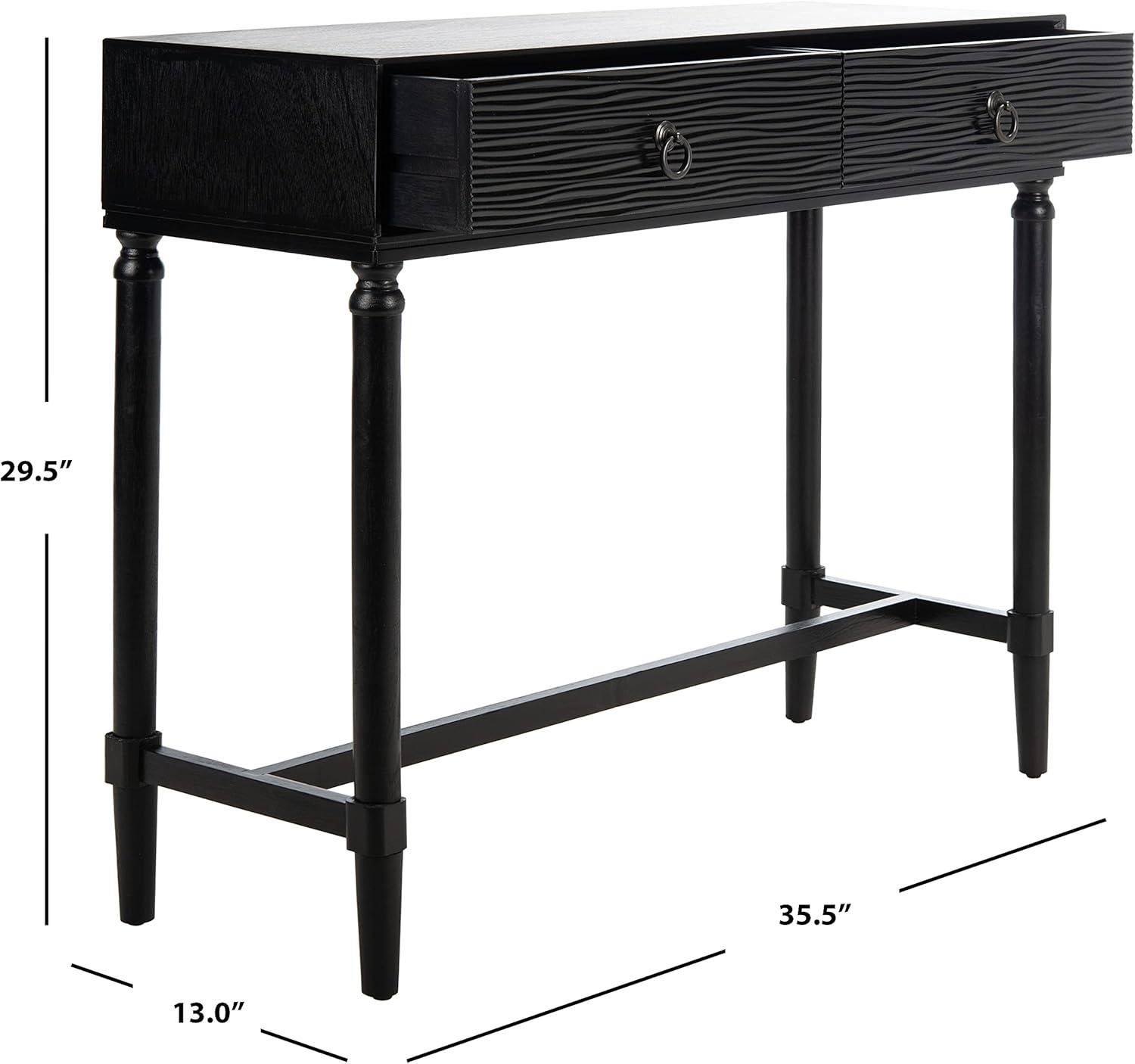 image:imageSafavieh Home Collection Aliyah Greige 2Drawer Console TableBlack