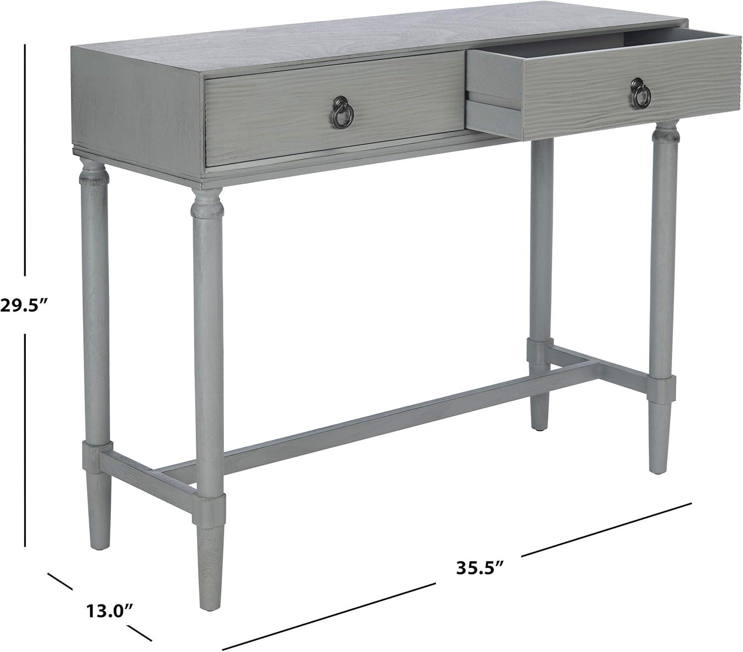 image:imageSafavieh Home Collection Aliyah Greige 2Drawer Console TableDistressed Grey