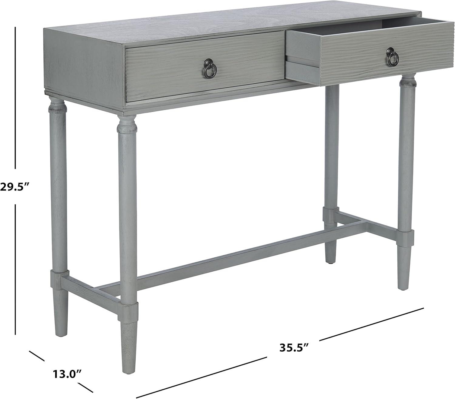 image:imageSafavieh Home Collection Aliyah Greige 2Drawer Console TableDistressed Grey