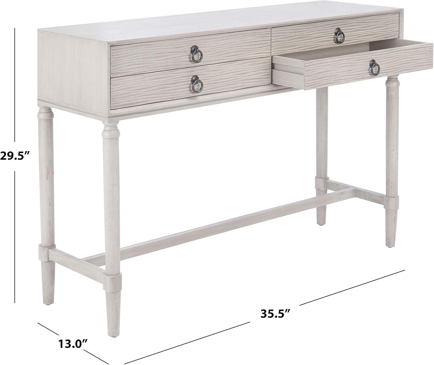 image:imageSafavieh Home Collection Aliyah White 4Drawer Console TableGreige