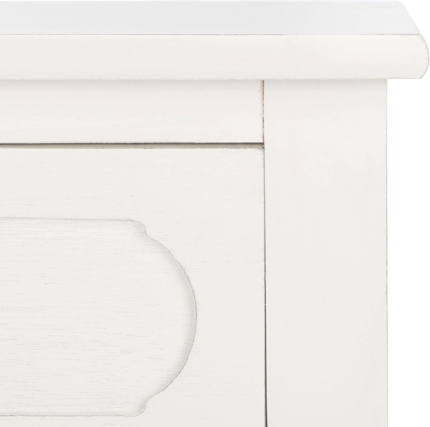 image:imageSafavieh Home Collection Allura Black 2Drawer Bottom Shelf Console TableDistressed White