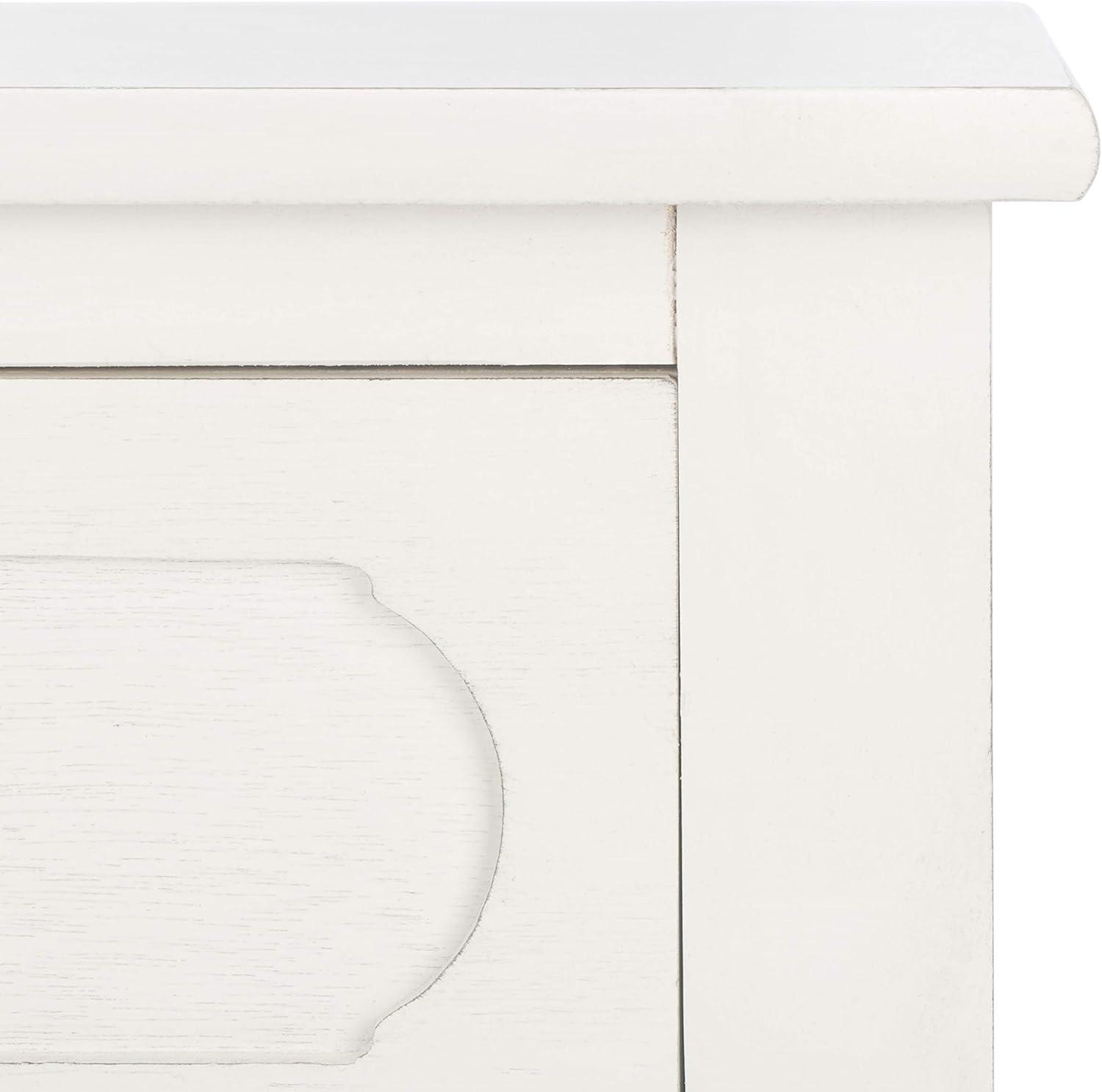 image:imageSafavieh Home Collection Allura Black 2Drawer Bottom Shelf Console TableDistressed White