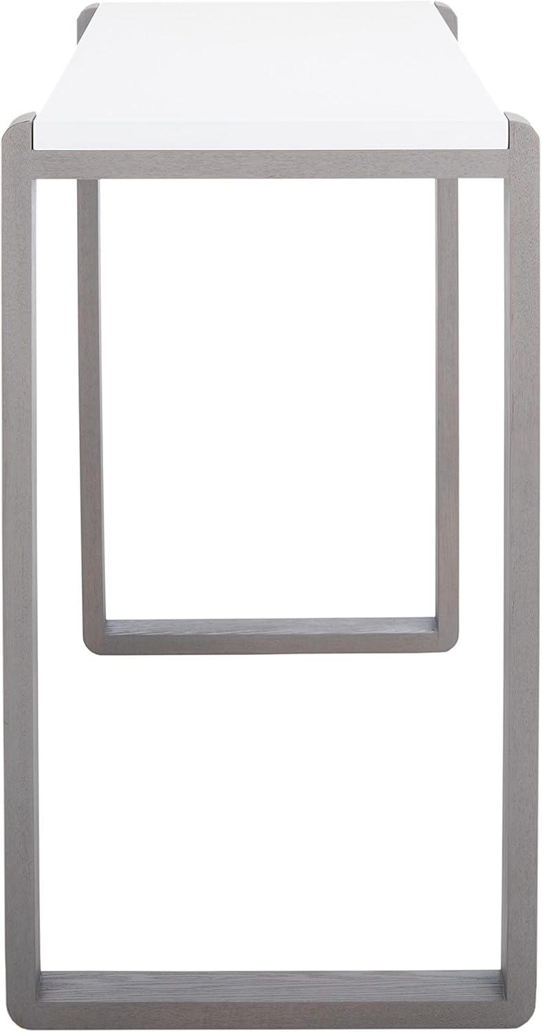 image:imageSafavieh Home Collection Bartholomew MidCentury Modern White and Dark Brown Console TableWhite Grey