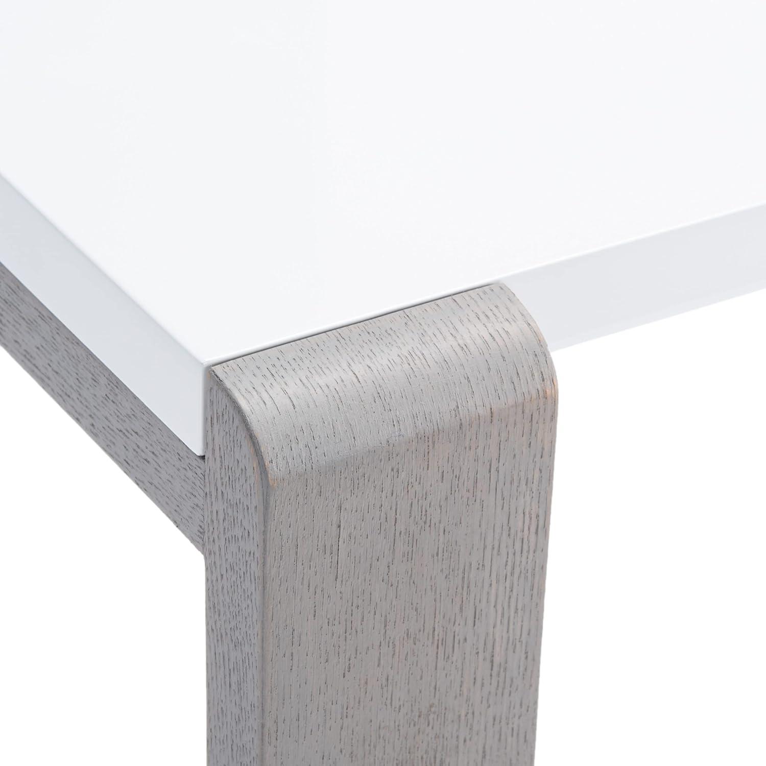 image:imageSafavieh Home Collection Bartholomew MidCentury Modern White and Dark Brown Console TableWhite Grey