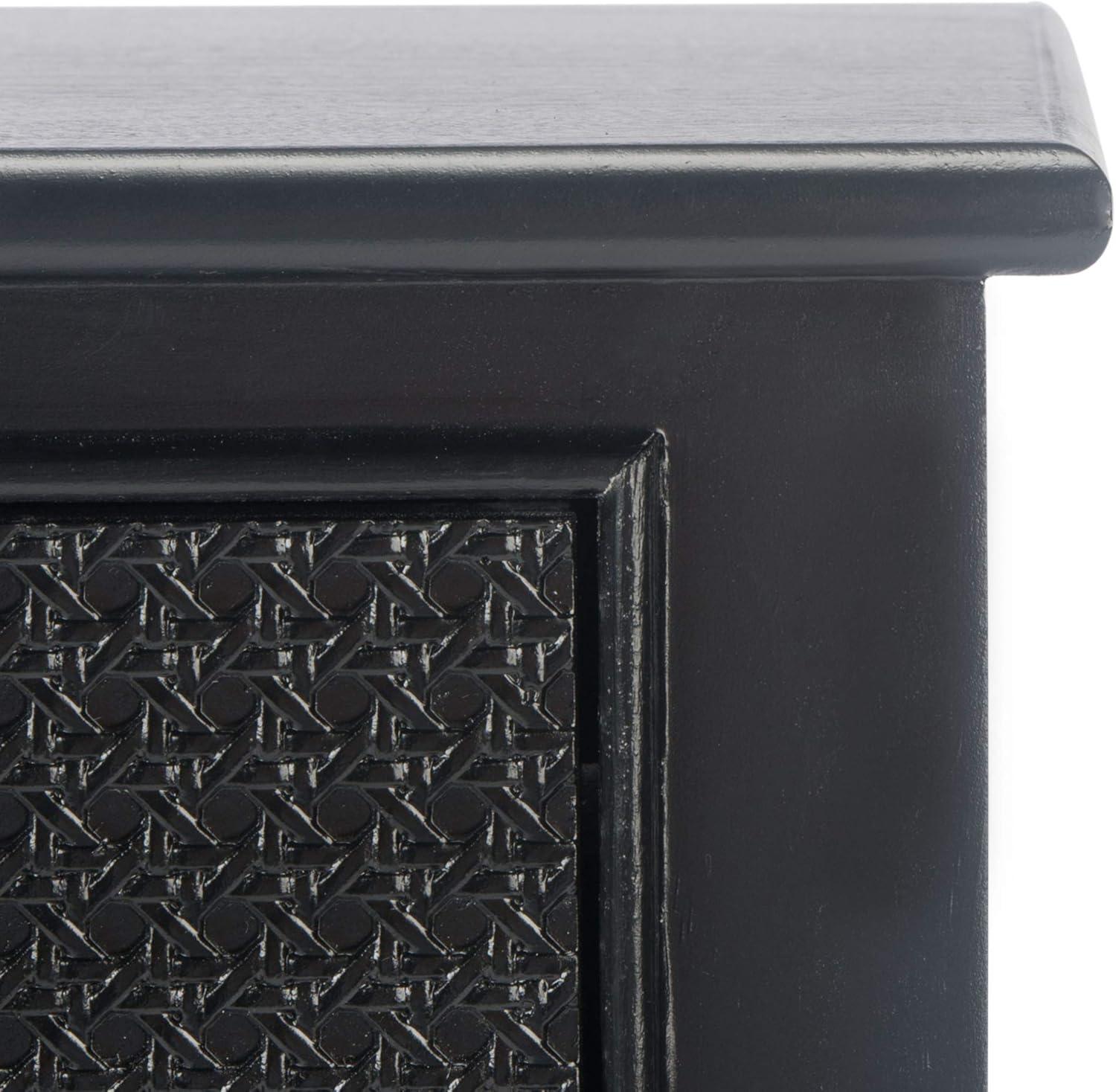 image:imageSafavieh Home Collection Haines Greige 4Drawer Bottom Shelf Console TableBlack