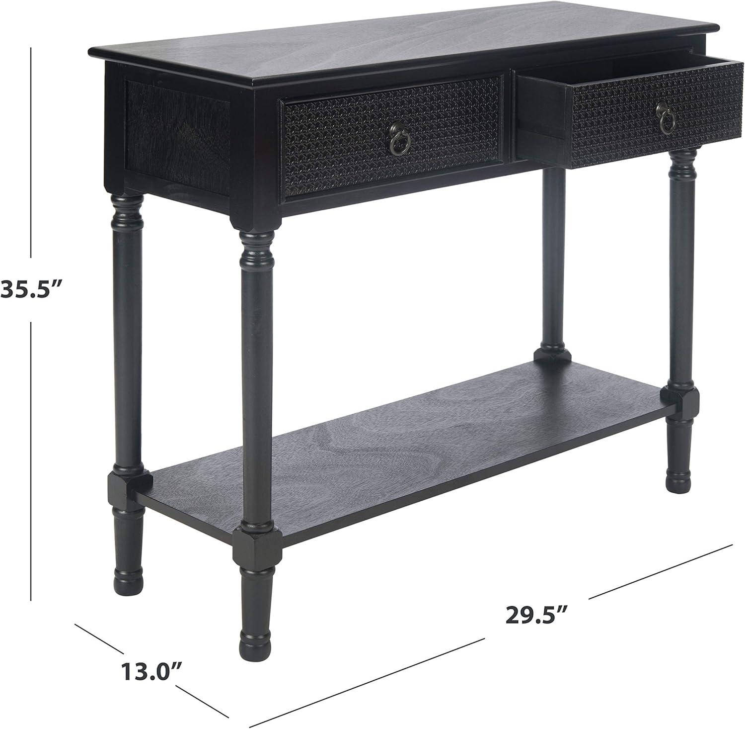 image:imageSafavieh Home Collection Haines White 2Drawer Bottom Shelf Console TableBlack