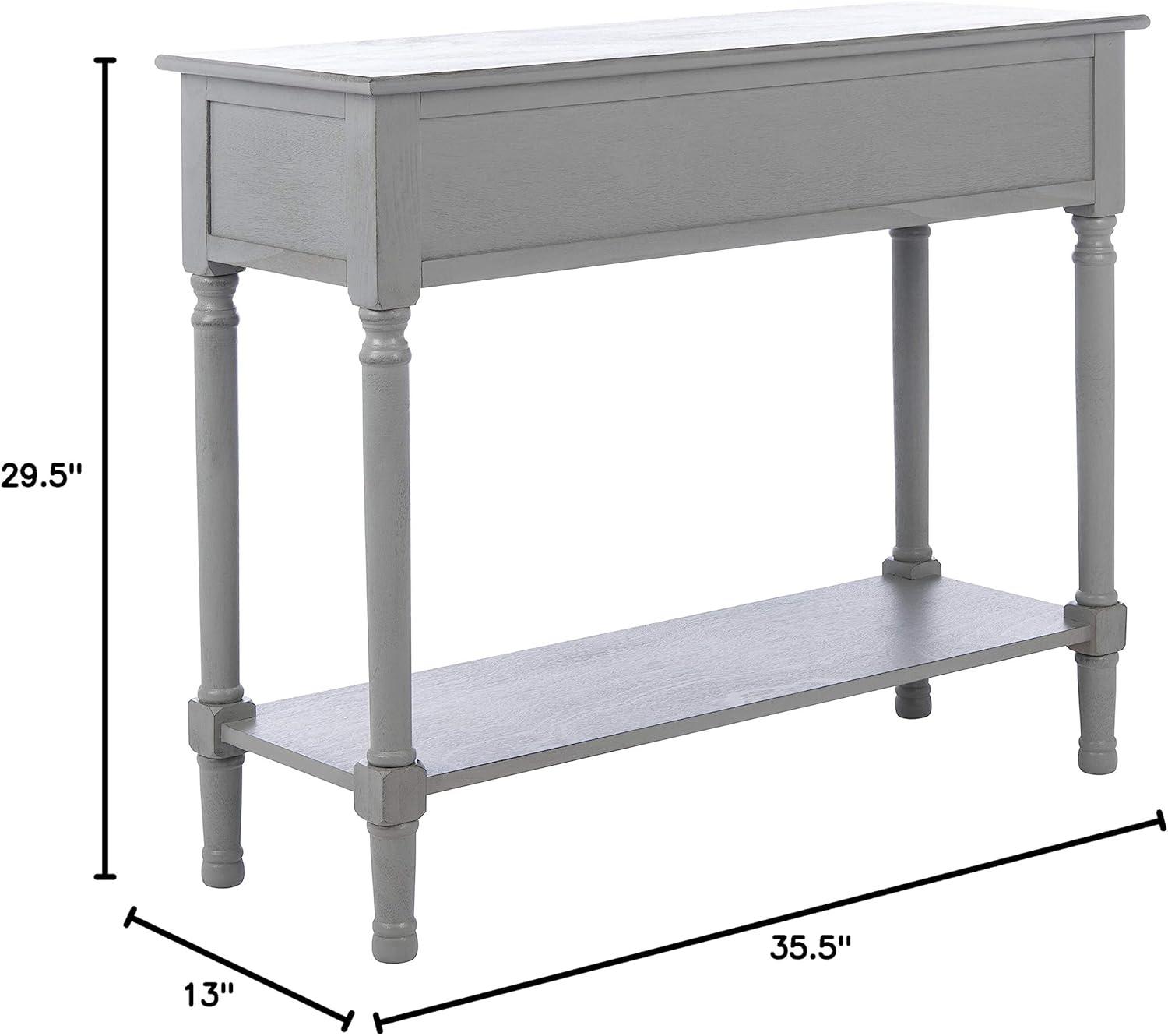 image:imageSafavieh Home Collection Haines White 2Drawer Bottom Shelf Console TableDistressed Grey