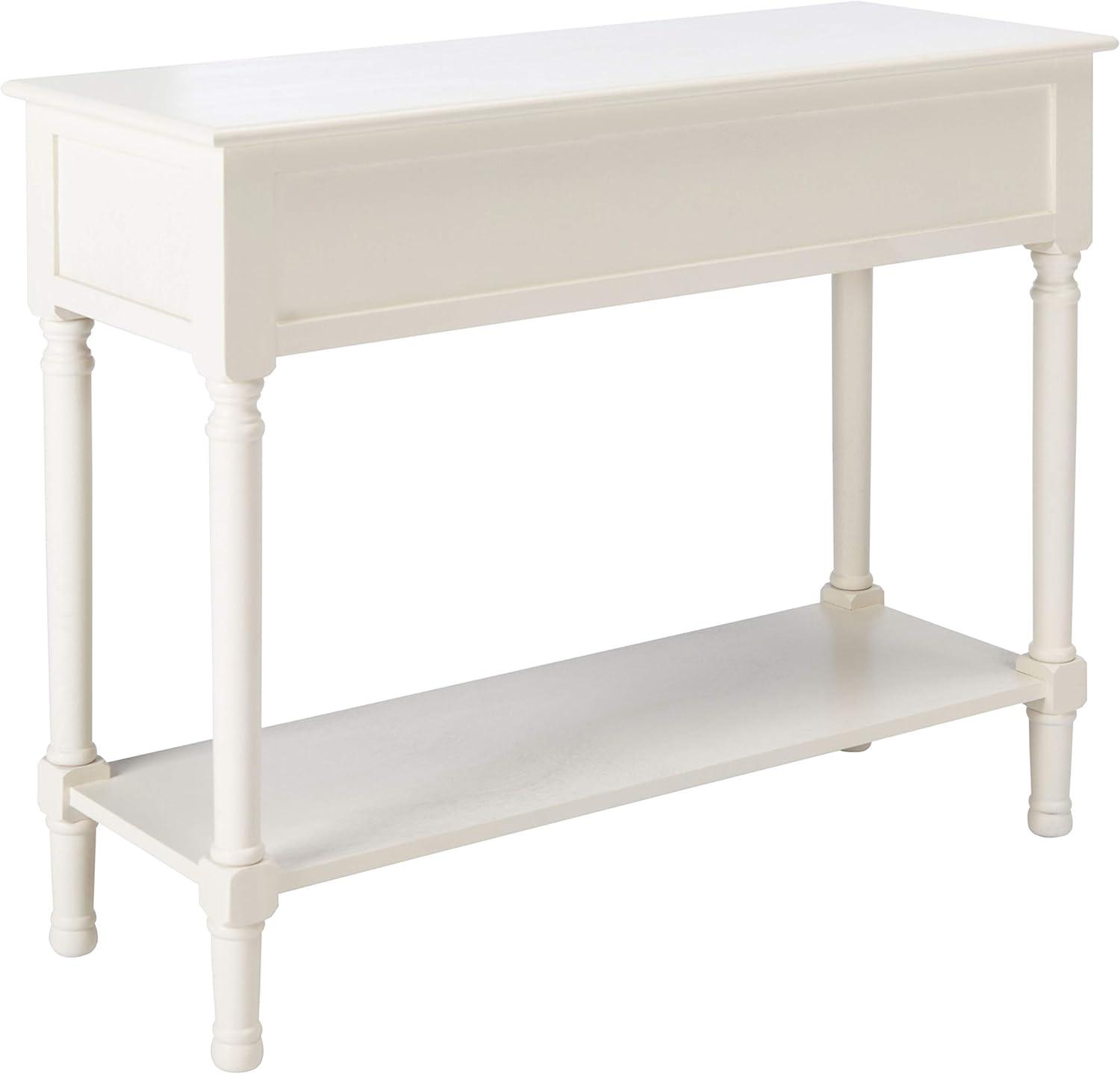 image:imageSafavieh Home Collection Haines White 2Drawer Bottom Shelf Console TableDistressed White