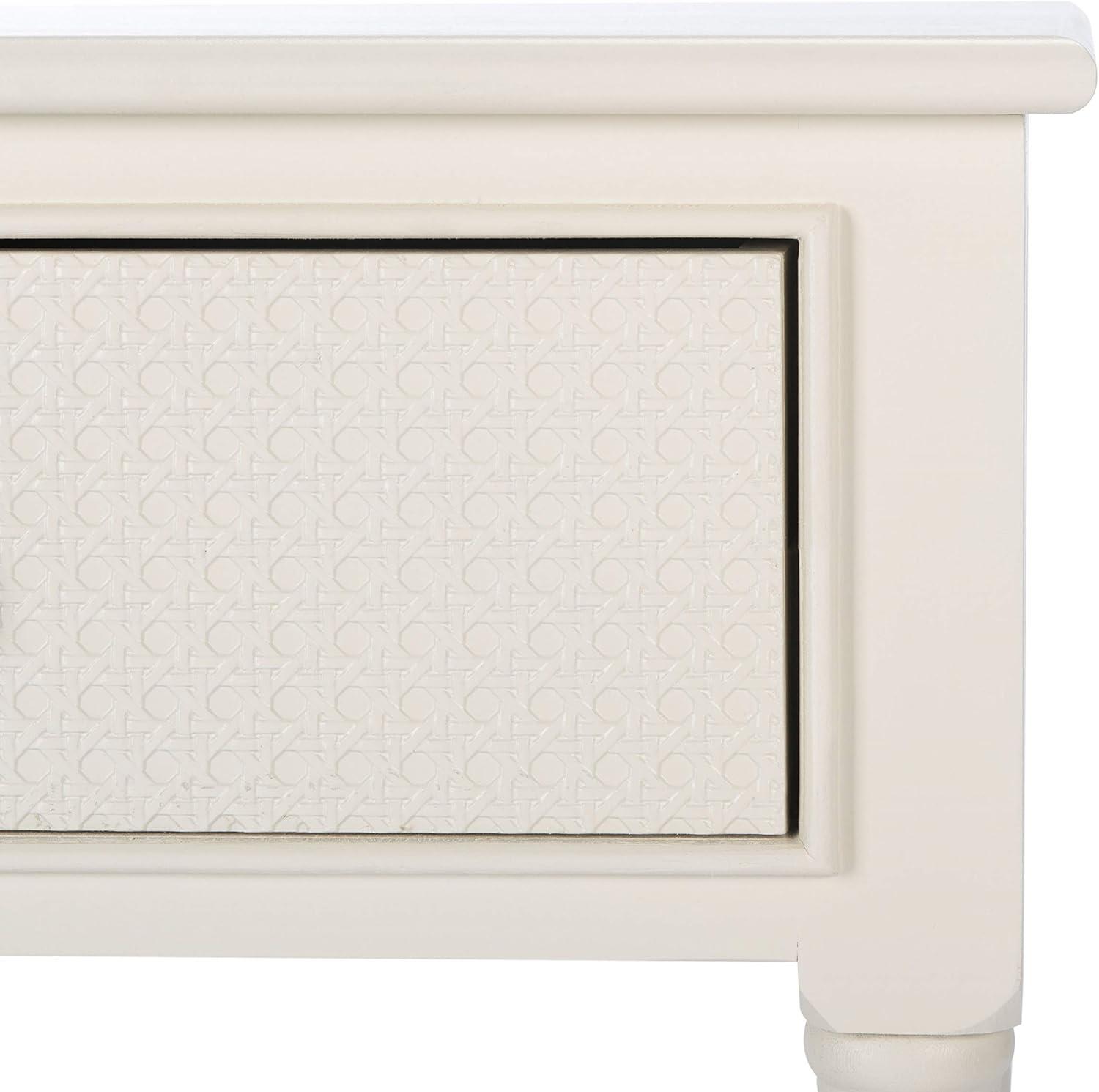 image:imageSafavieh Home Collection Haines White 2Drawer Bottom Shelf Console TableDistressed White