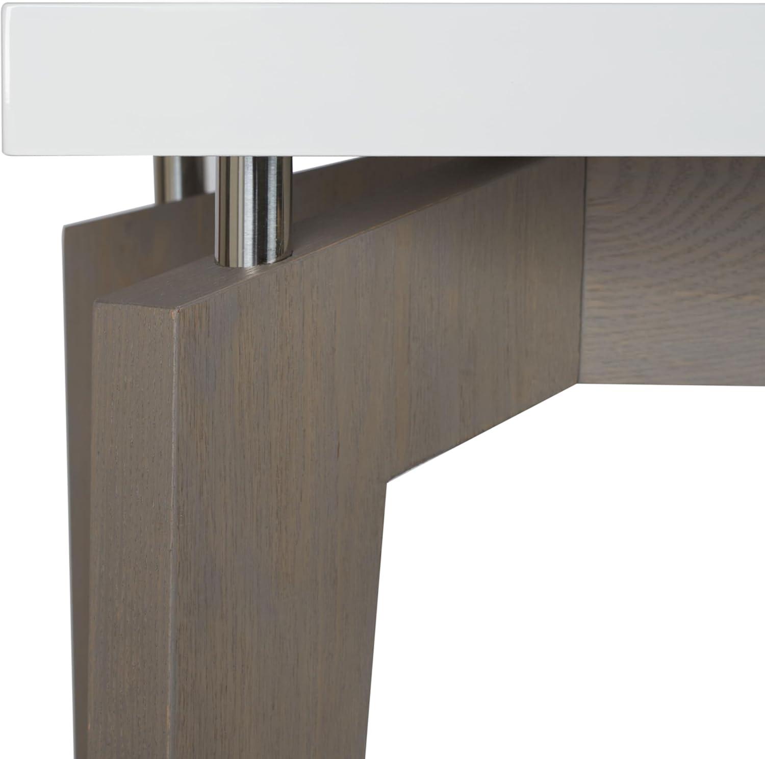 image:imageSafavieh Home Collection Josef MidCentury Modern White and Dark Brown ConsoleWhite Grey