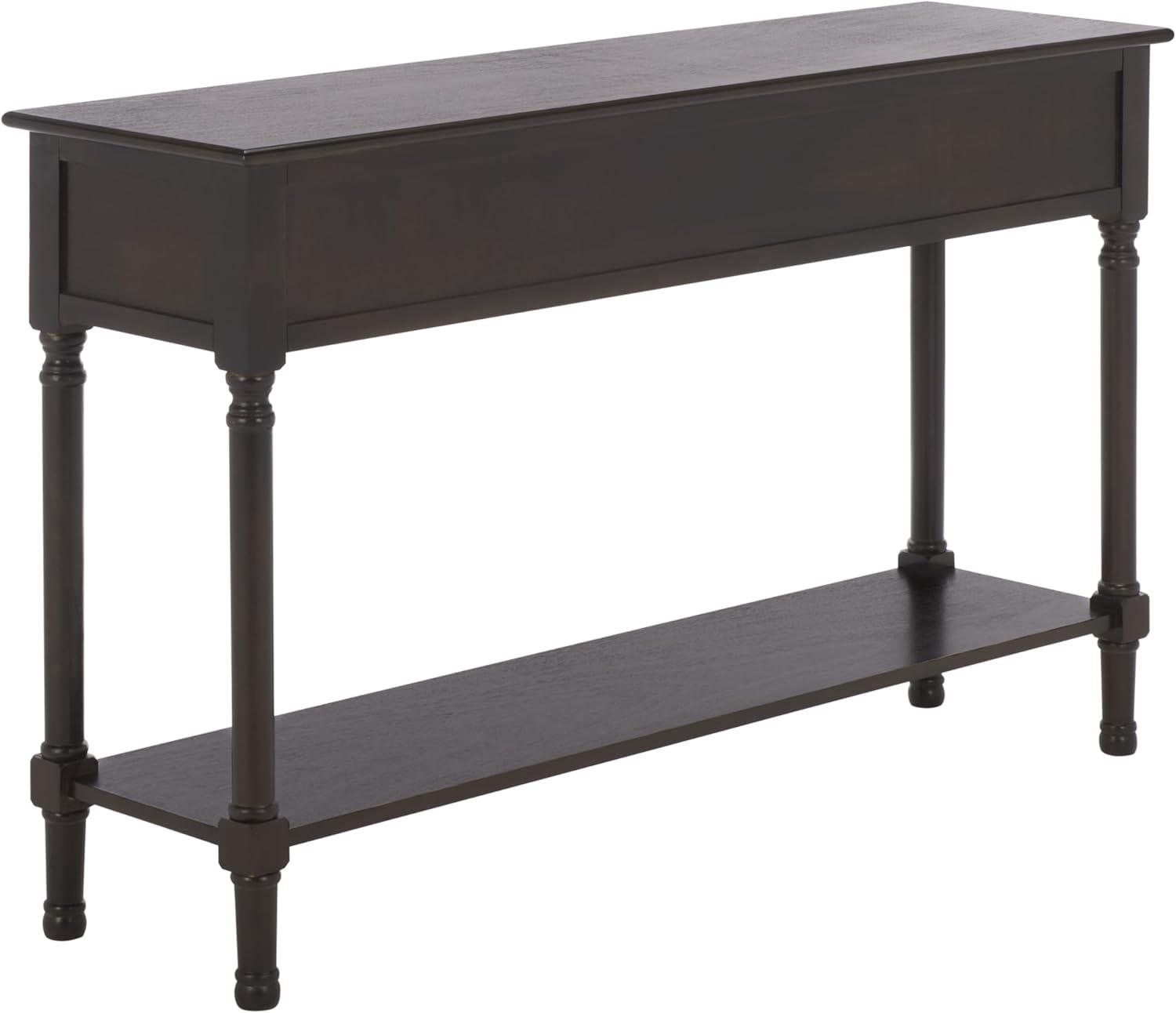 image:imageSafavieh Home Collection Landers Distressed 3Drawer Console Table CNS5711A Distrssed WhiteDark Chocolate