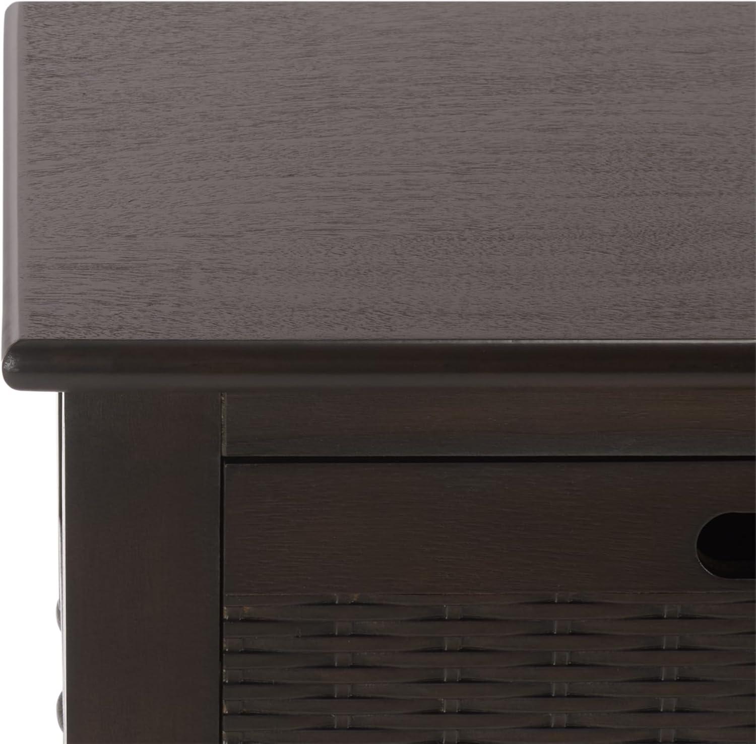 image:imageSafavieh Home Collection Landers Distressed 3Drawer Console Table CNS5711A Distrssed WhiteDark Chocolate