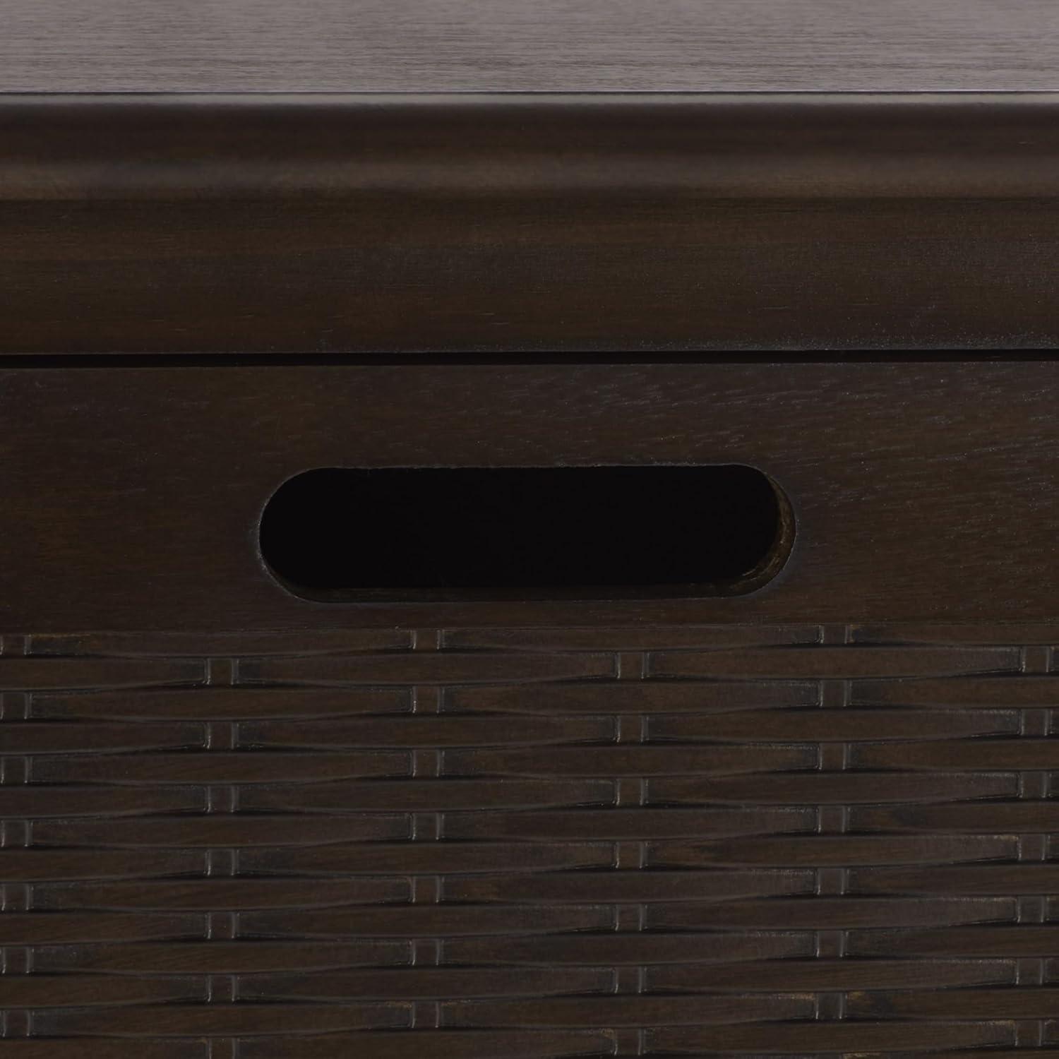 image:imageSafavieh Home Collection Landers Distressed 3Drawer Console Table CNS5711A Distrssed WhiteDark Chocolate