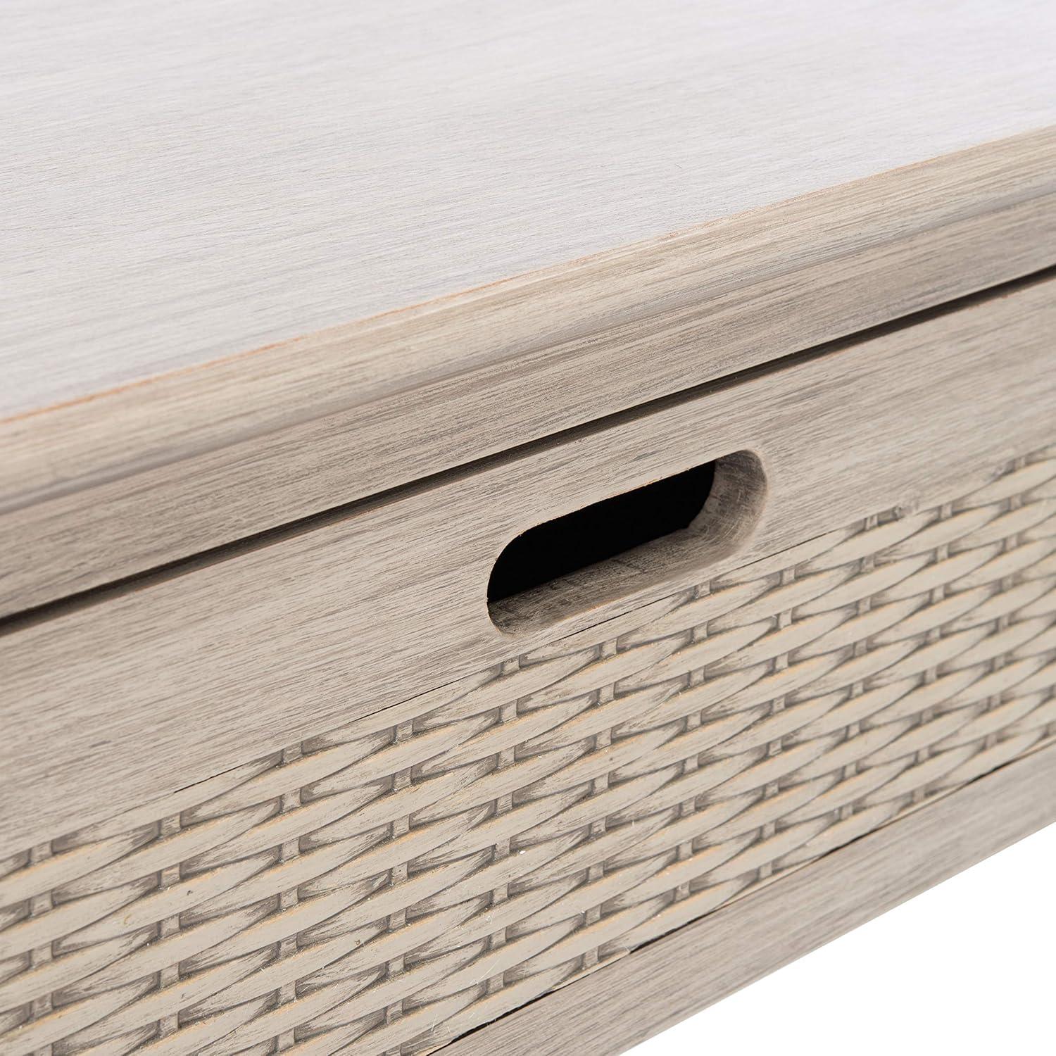 image:imageSafavieh Home Collection Landers Distressed 3Drawer Console Table CNS5711A Distrssed WhiteGreige