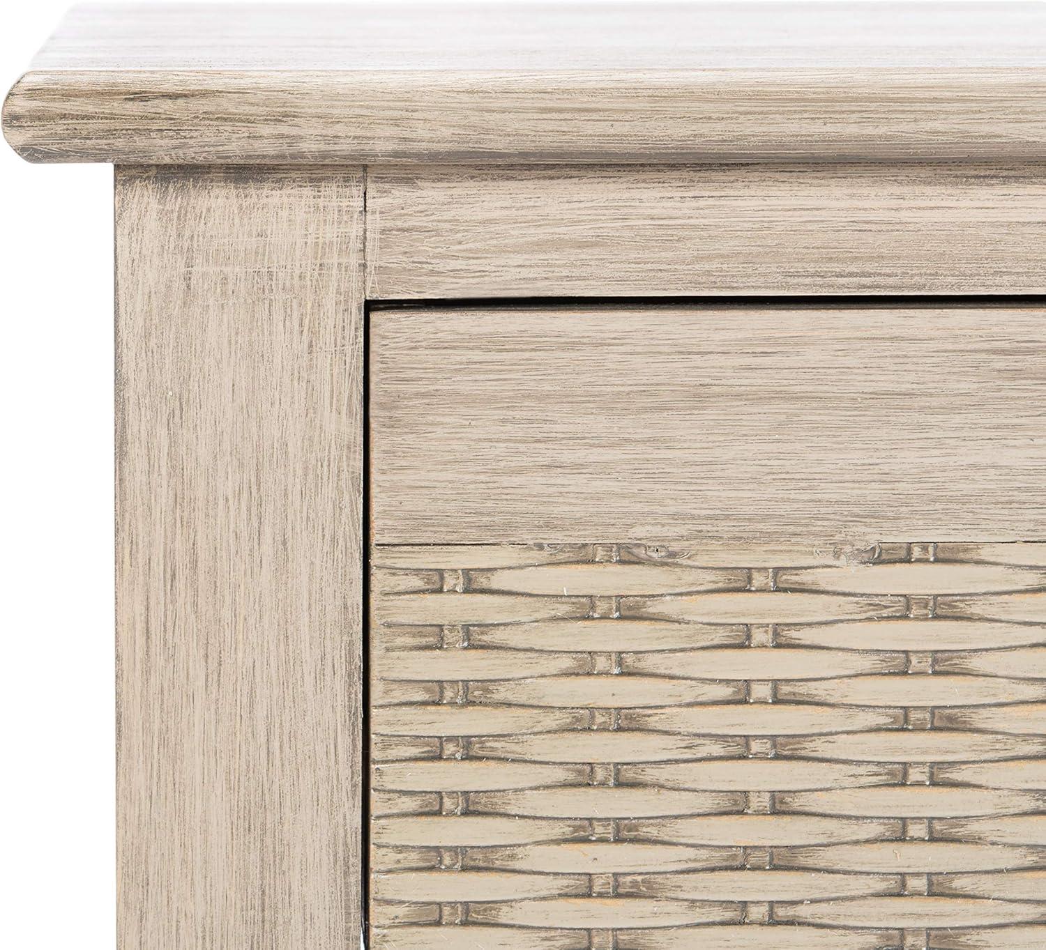 image:imageSafavieh Home Collection Landers Distressed 3Drawer Console Table CNS5711A Distrssed WhiteGreige