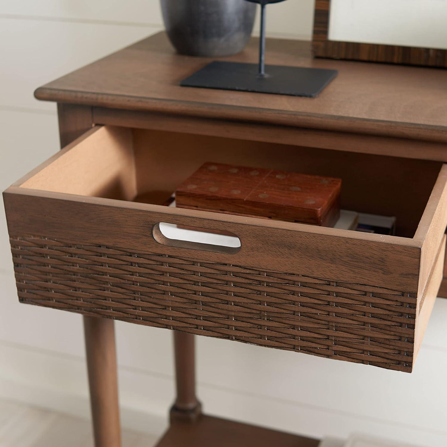 image:imageSafavieh Home Collection Landers Greige2Drawer Console Table CNS5710D GreigeBrown