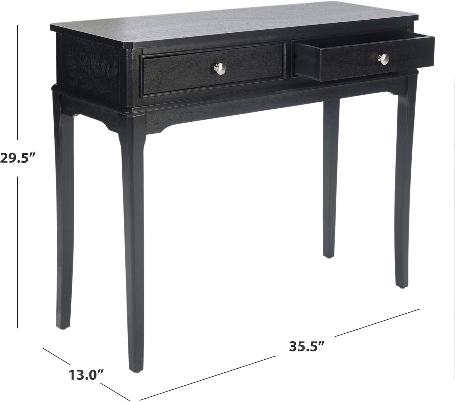image:imageSafavieh Home Collection Opal Distressed White 2Drawer Console TableBlack